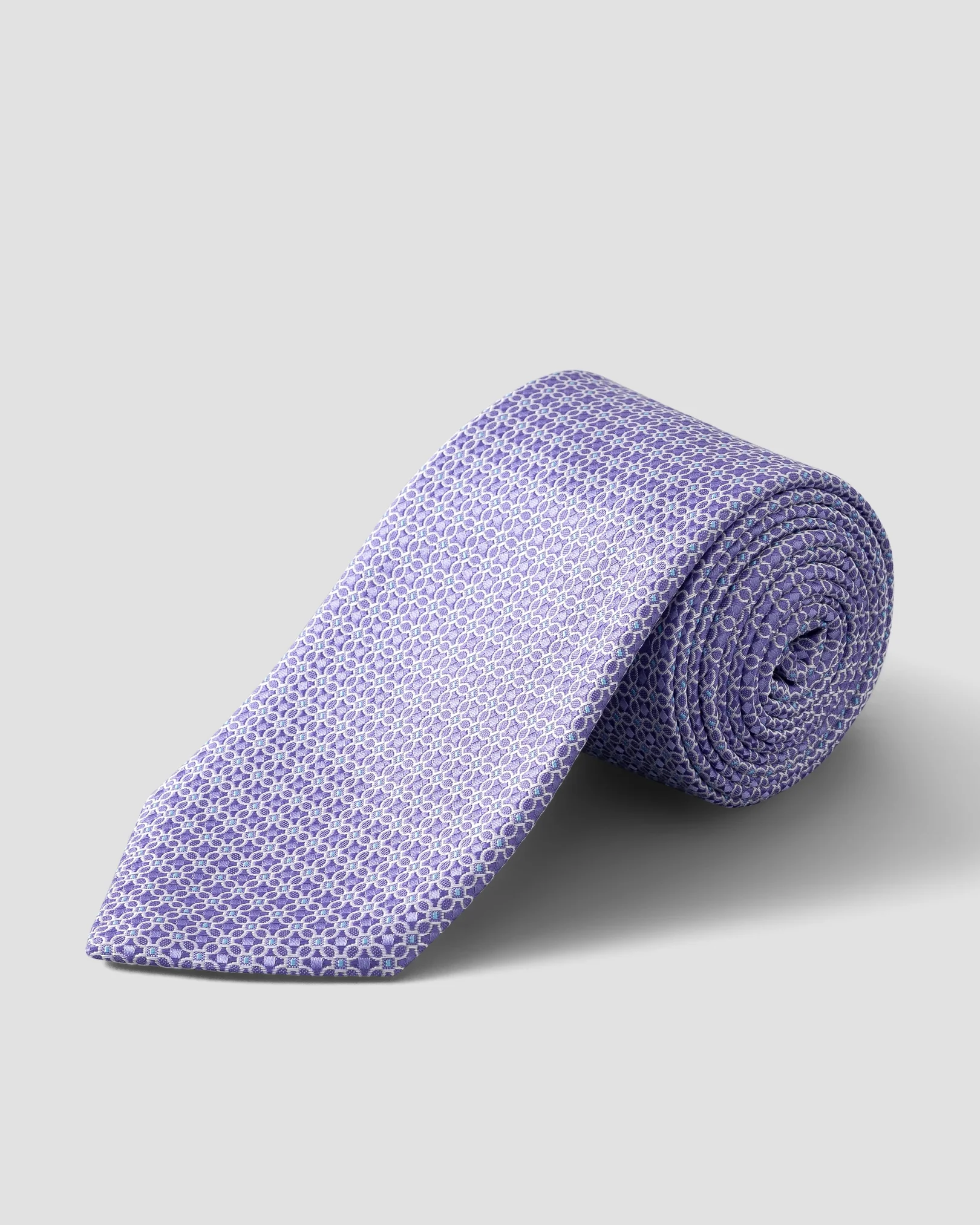 Eton - light purple geometric woven silk tie