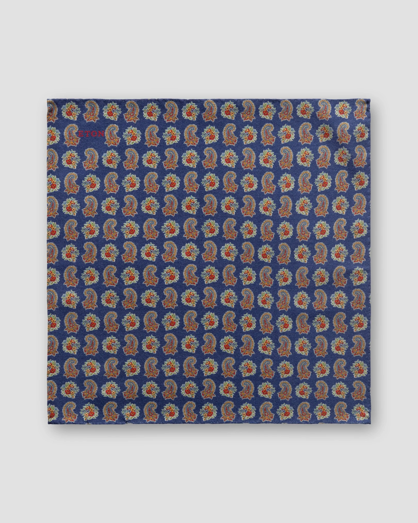 Eton - mid blue double sided wool pocket square