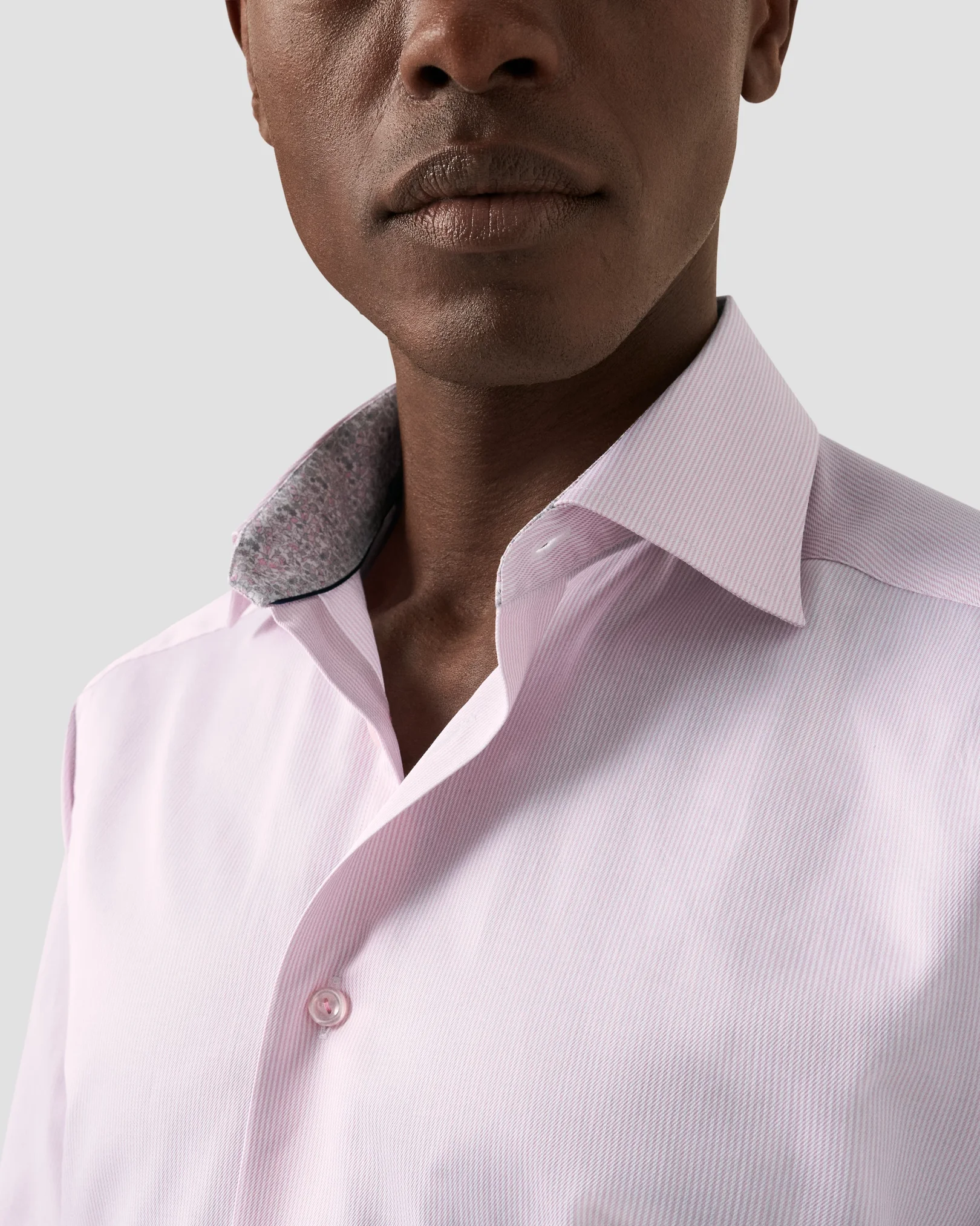 Eton - pink twill contrast shirt