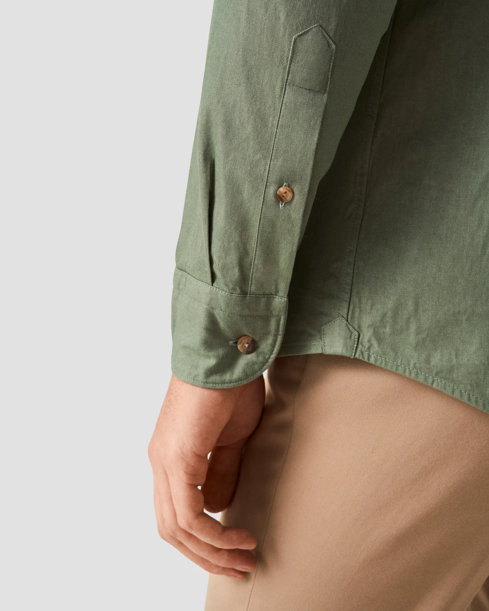 Eton - mid green heavy twill denim