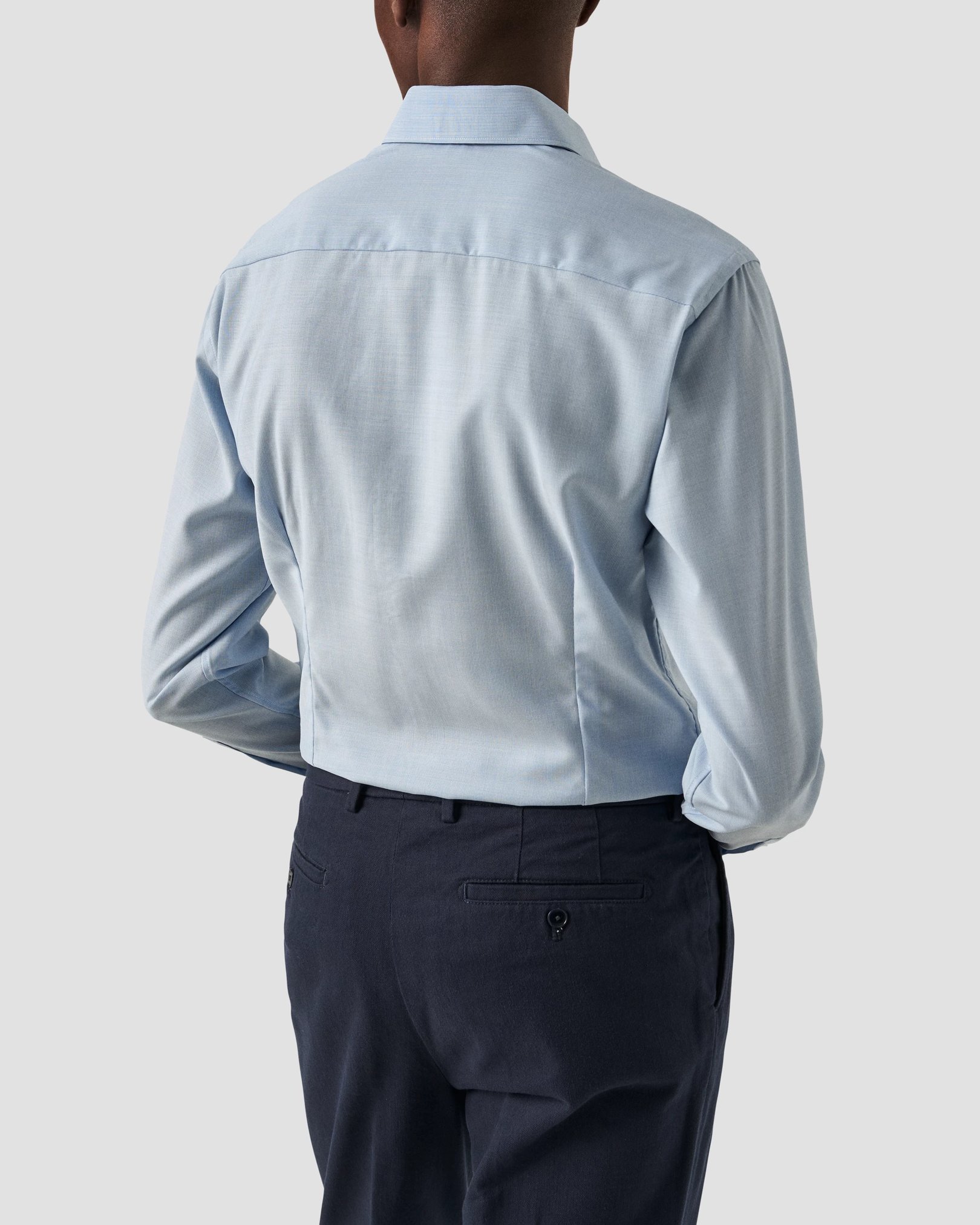 Eton - light blue wide spread rounded single cuff
