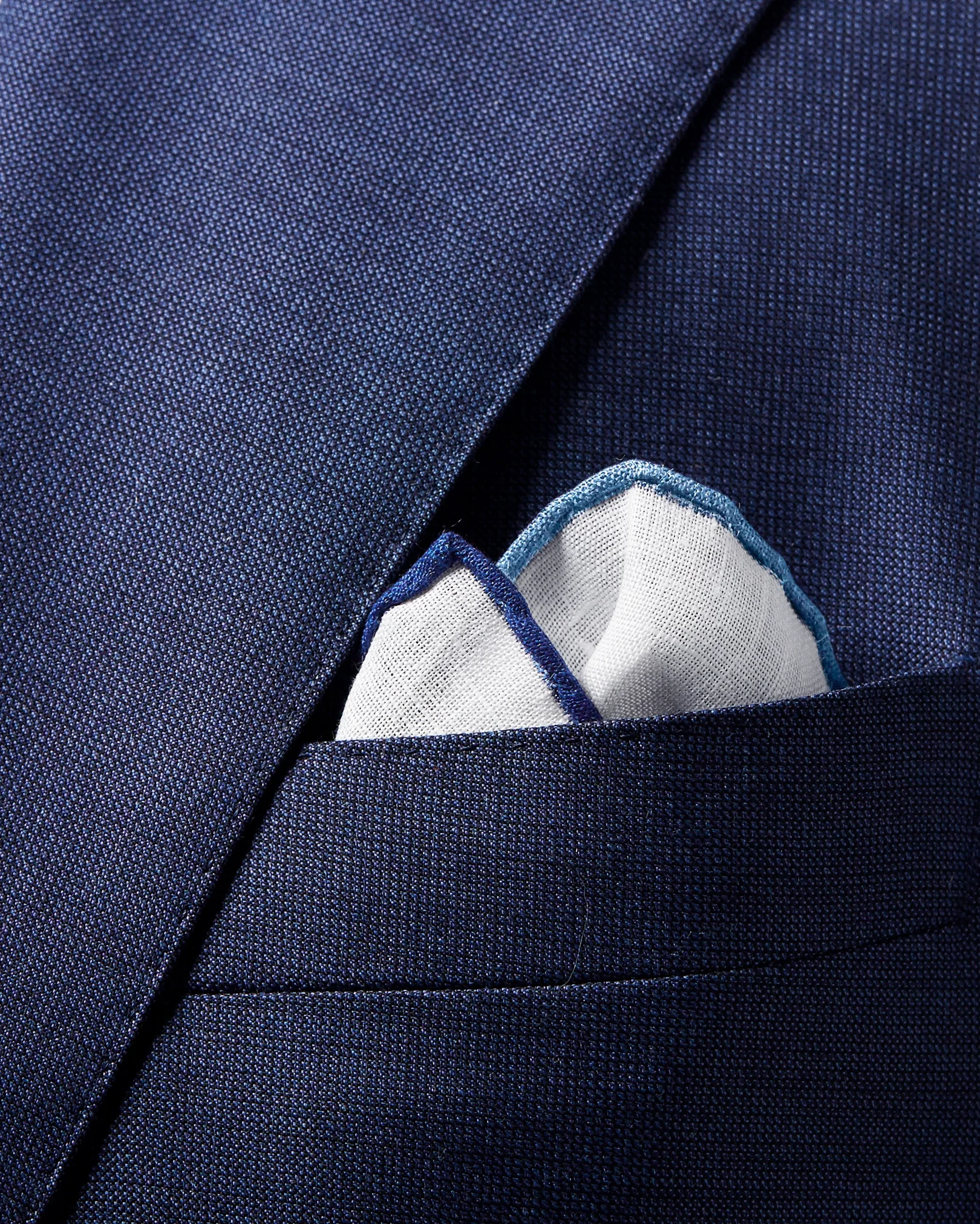 Eton - blue linen pocket square