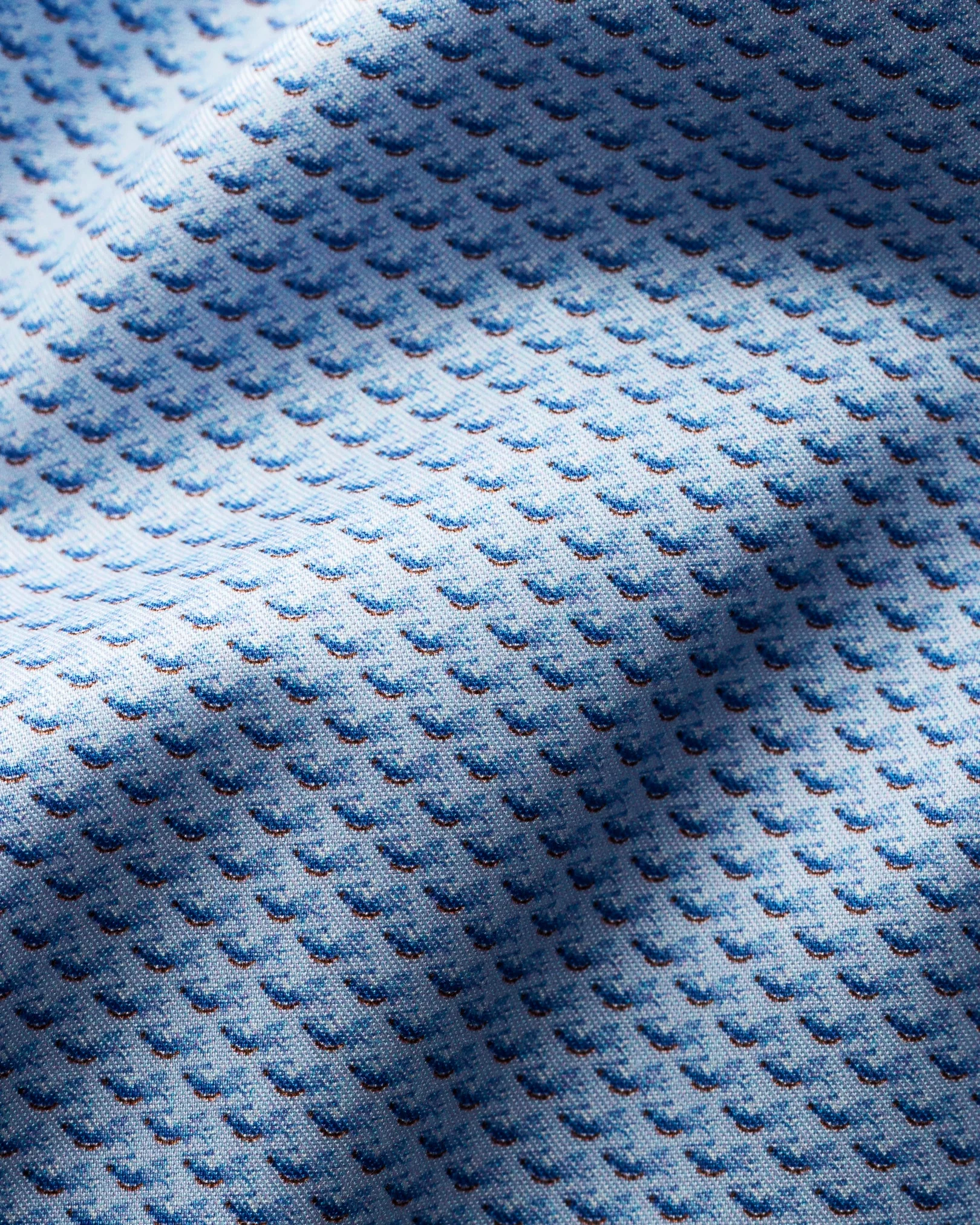 Eton - blue fish print signature twill shirt