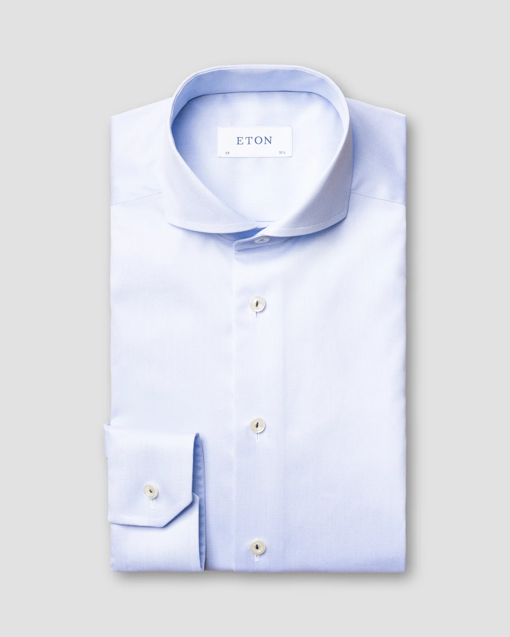 Eton - light blue royal twill shirt extreme cut away