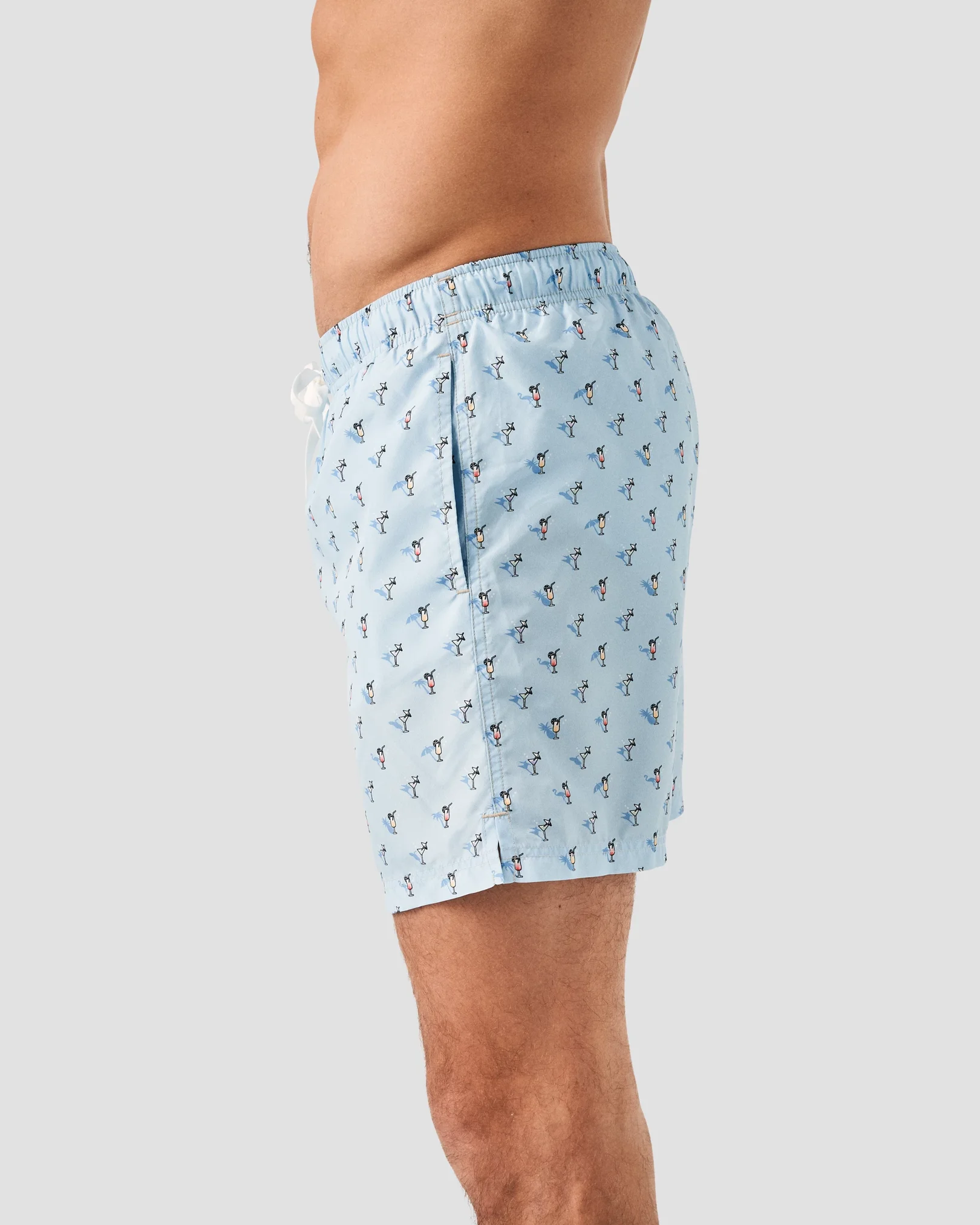 Eton - light blue drink printed swimshorts