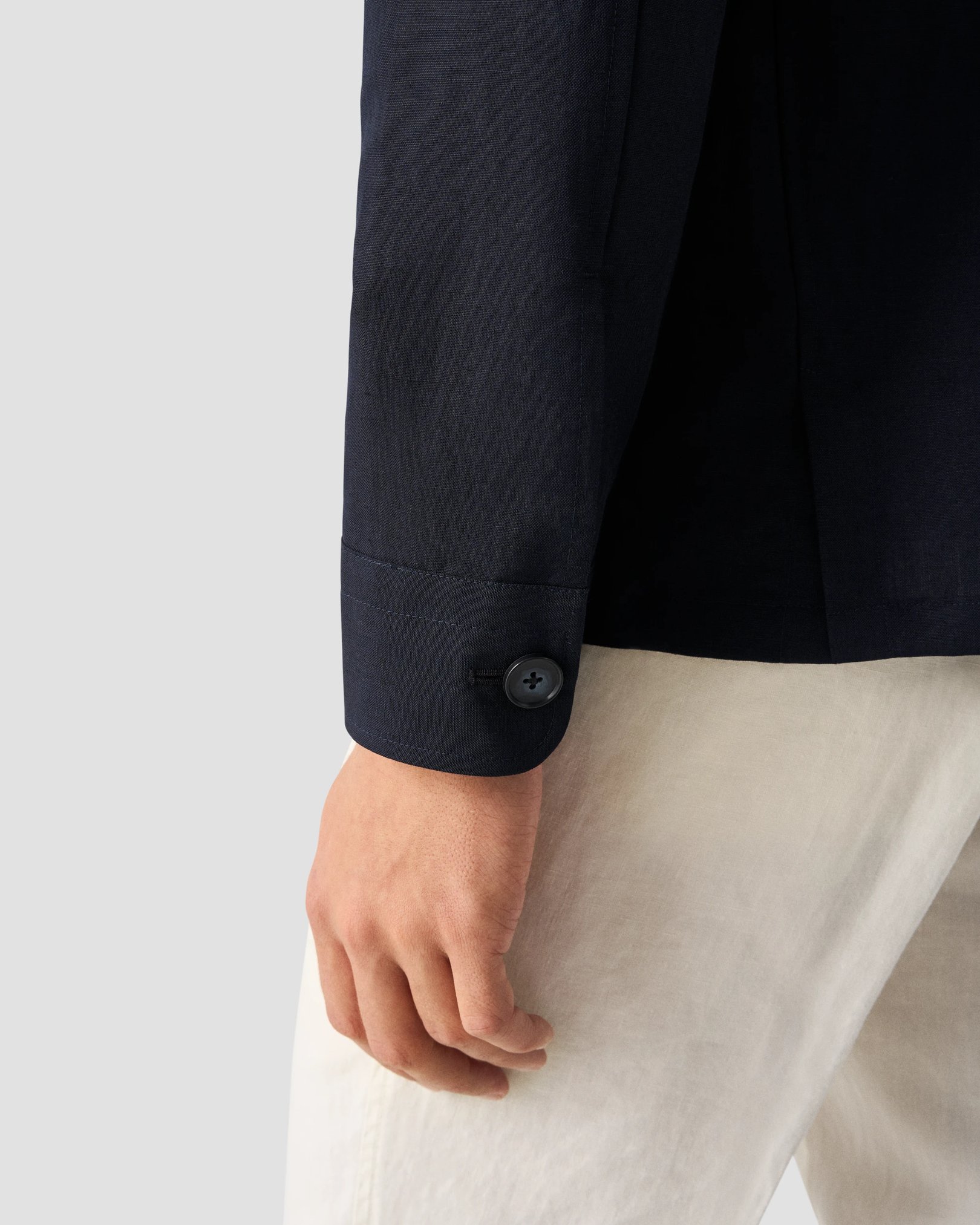 Eton - dark blue wool linen chore overshirt