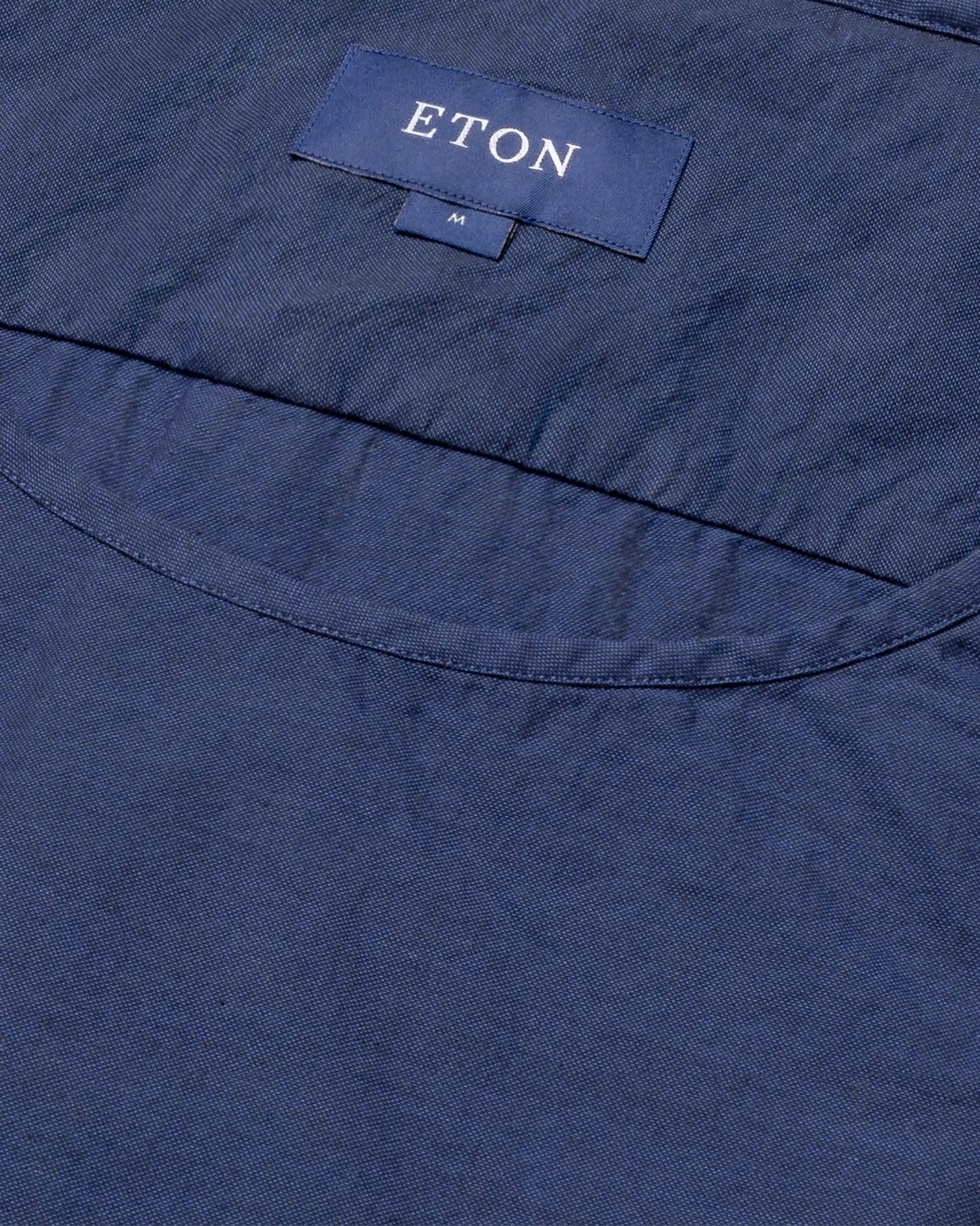 Eton - navy t shirt in woven twill