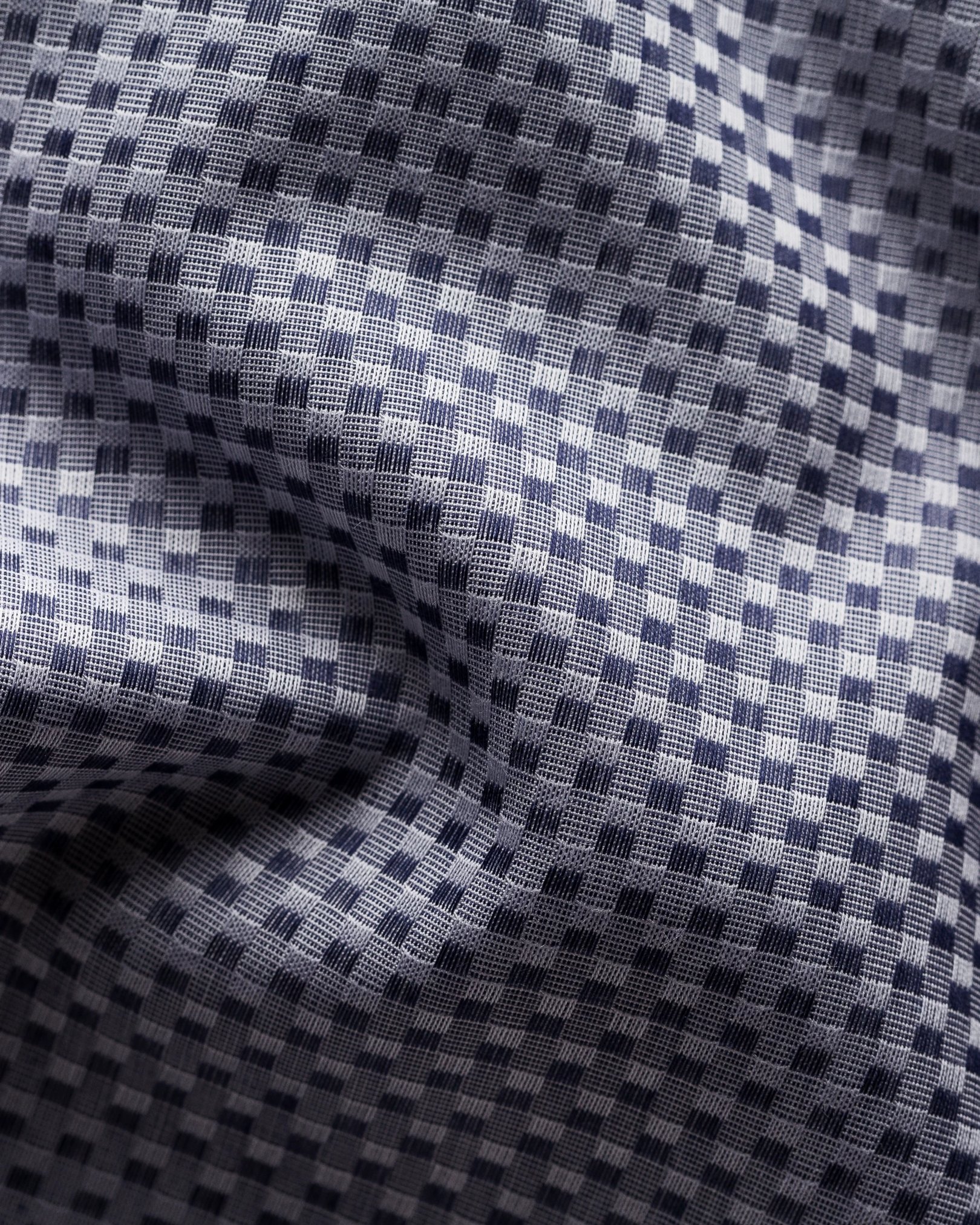 Eton - blue checked dobby shirt