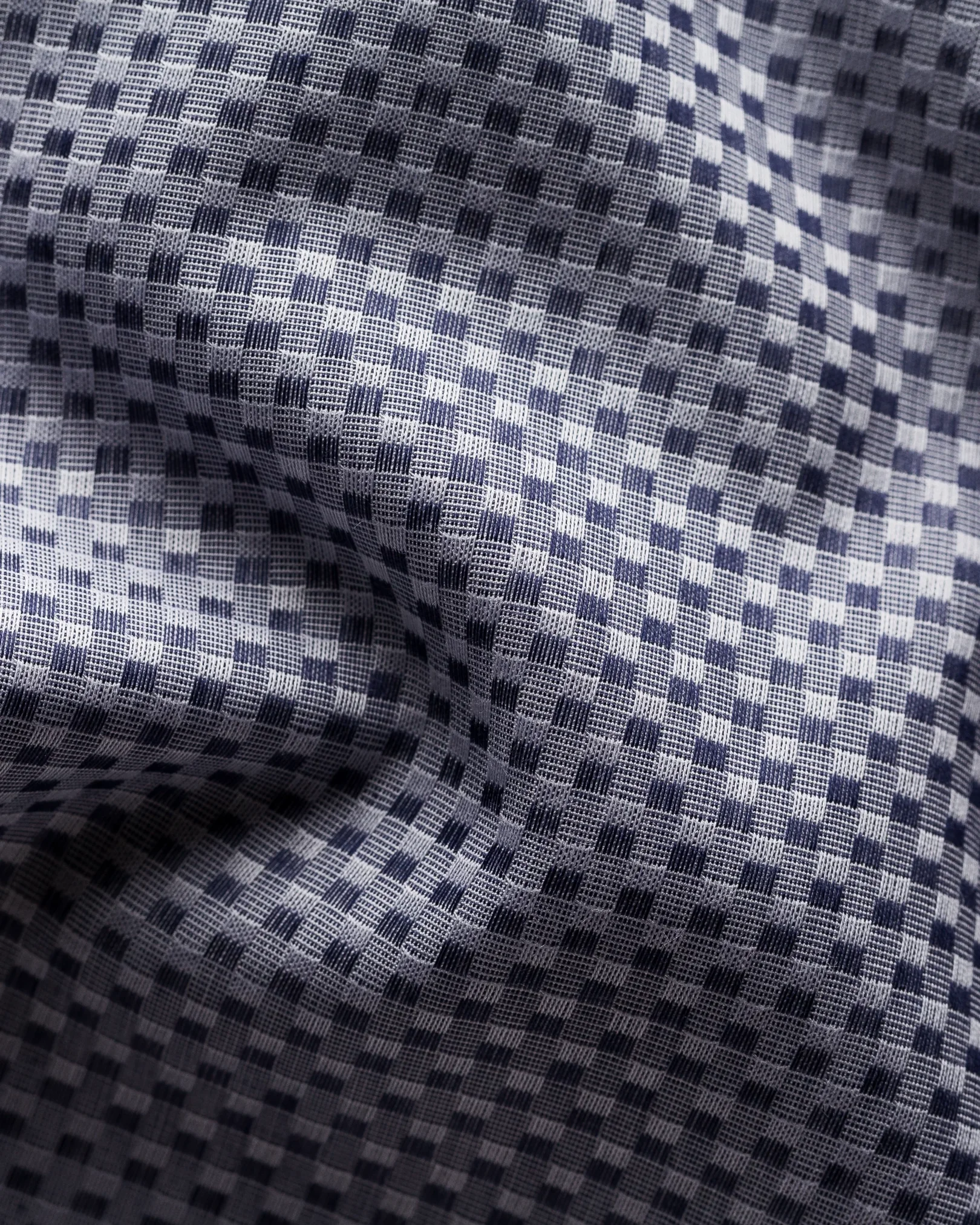 Eton - blue checked dobby shirt