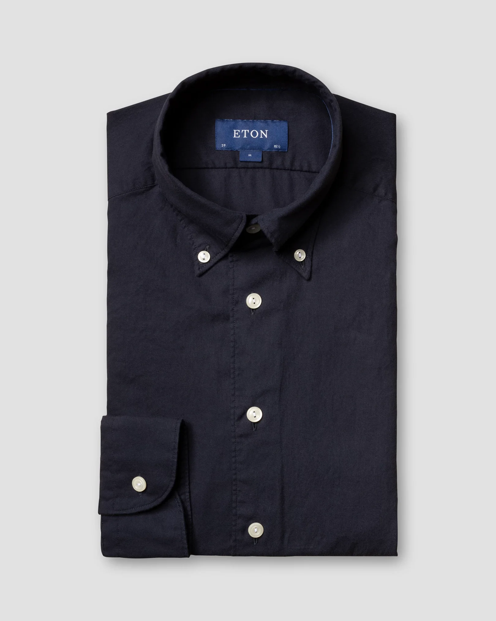 Eton - navy lightweight flannel shirt