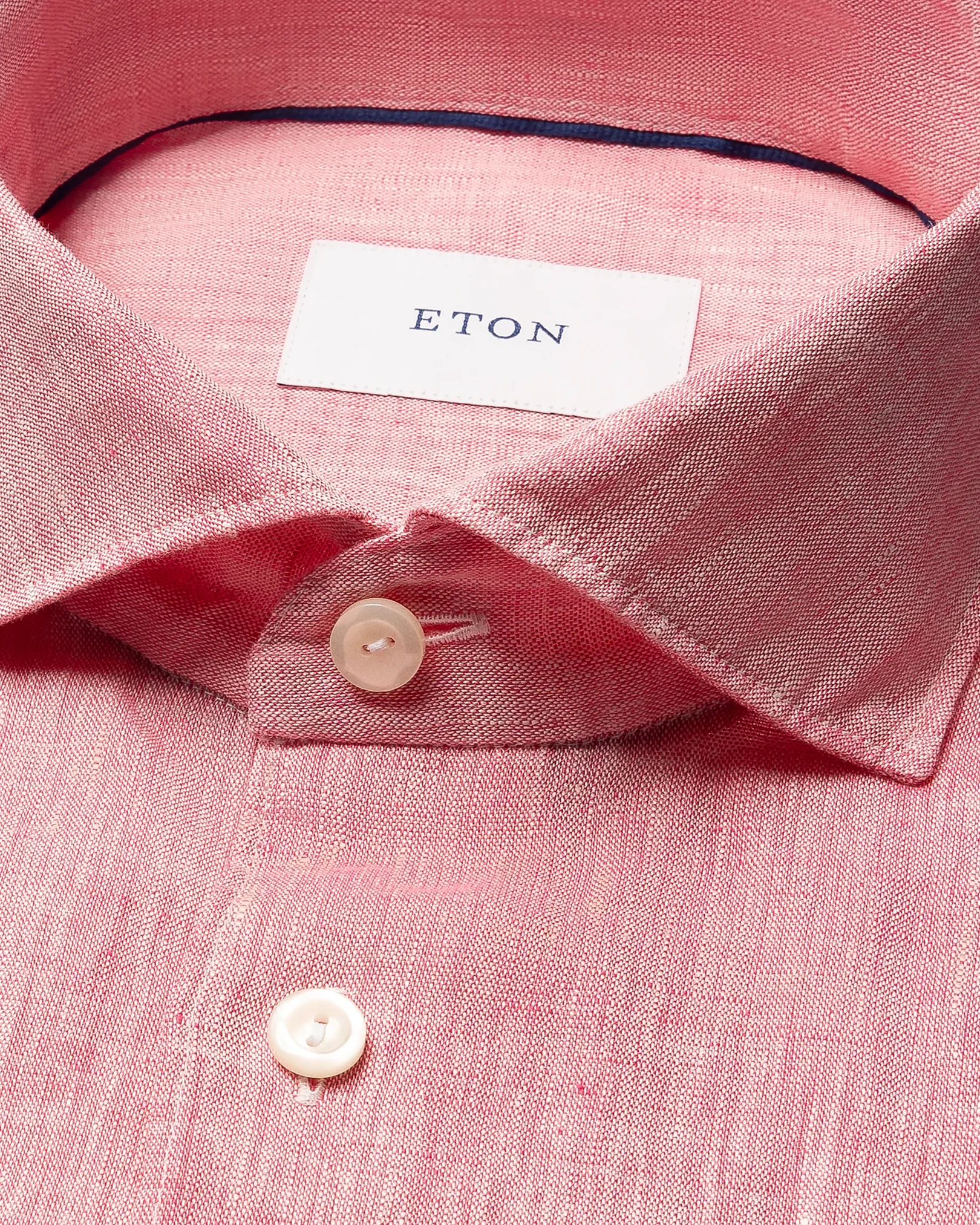 Eton - red solid short sleeve linen shirt