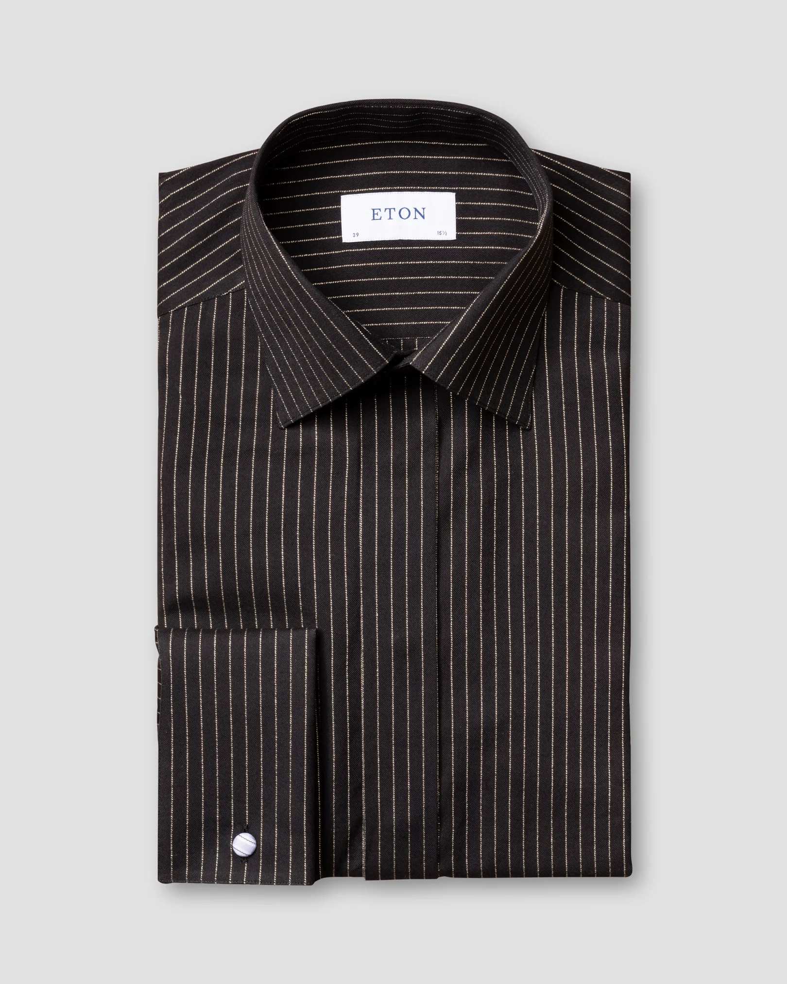 Eton - black tuxedo shirt glitter pinstripe