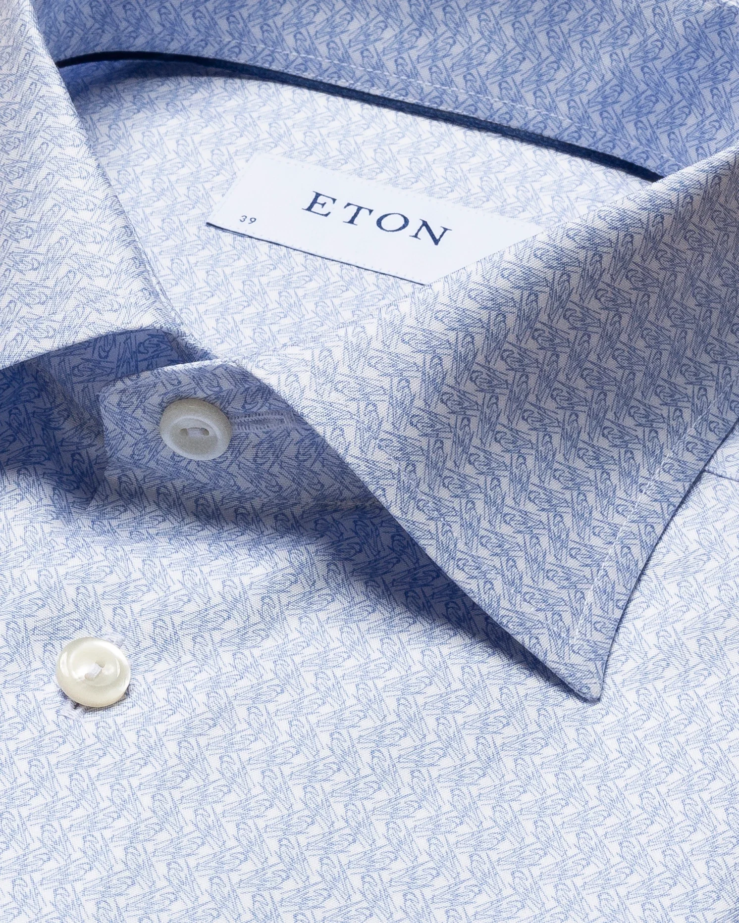 Eton - light blue poplin ss