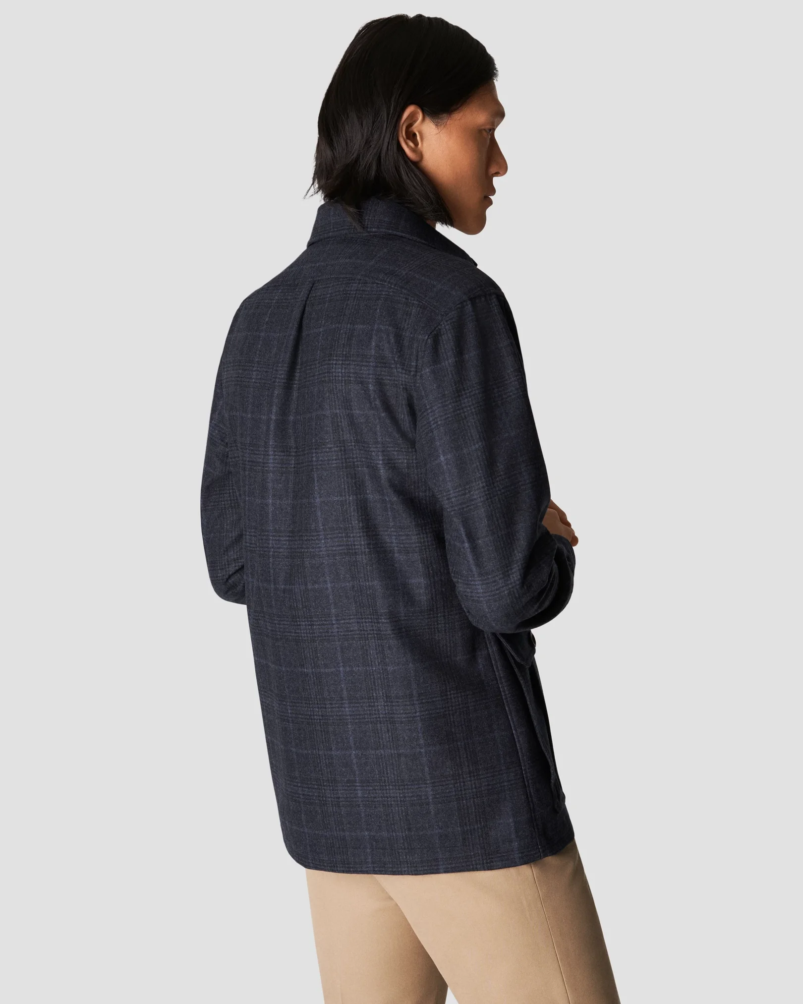 Eton - navy twill wool cashmere