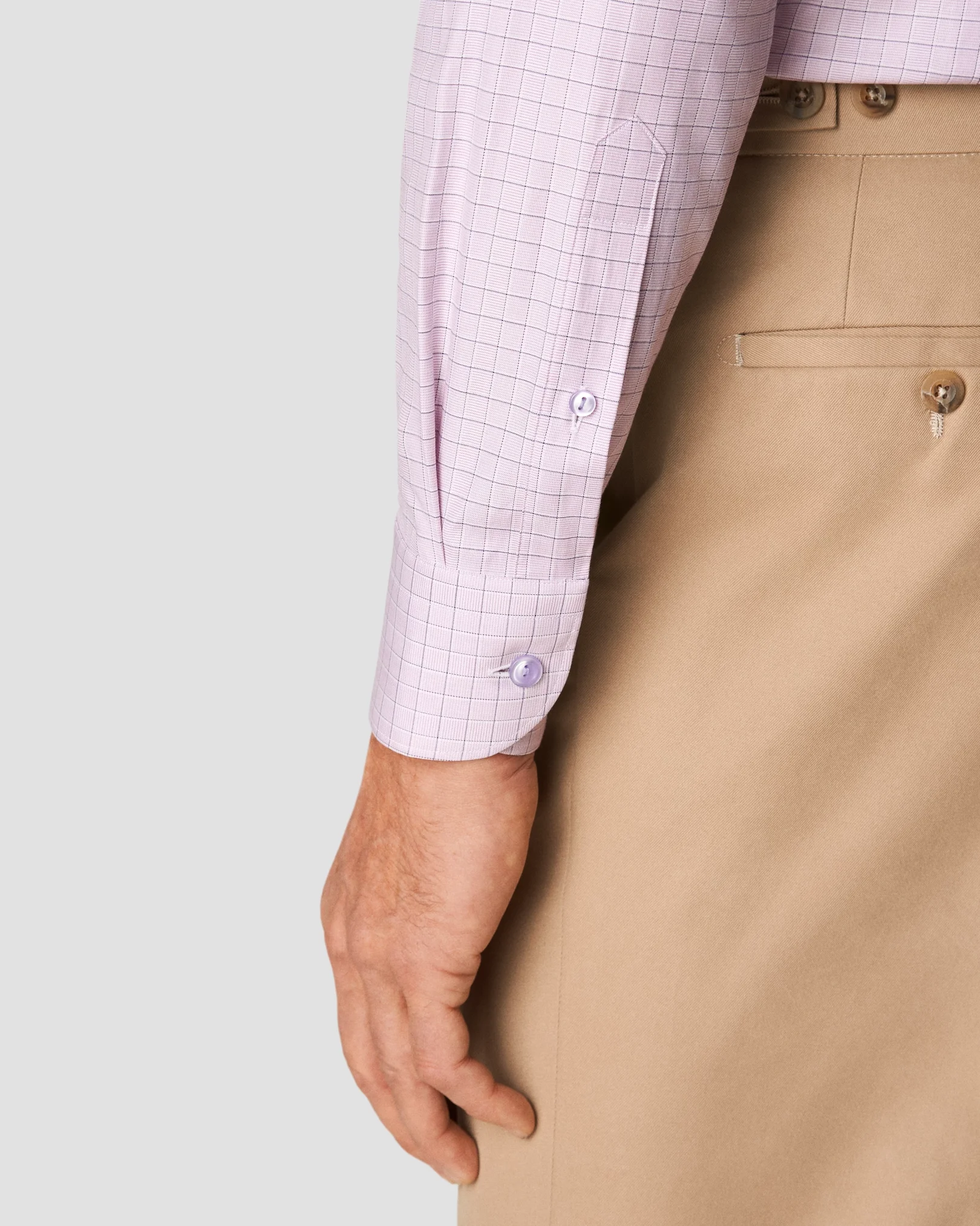 Eton - light purple twill buttonunder