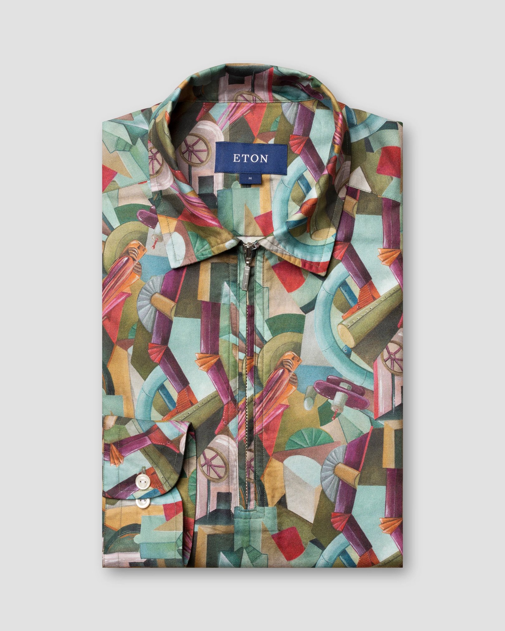 Eton - green rocket man print shirt