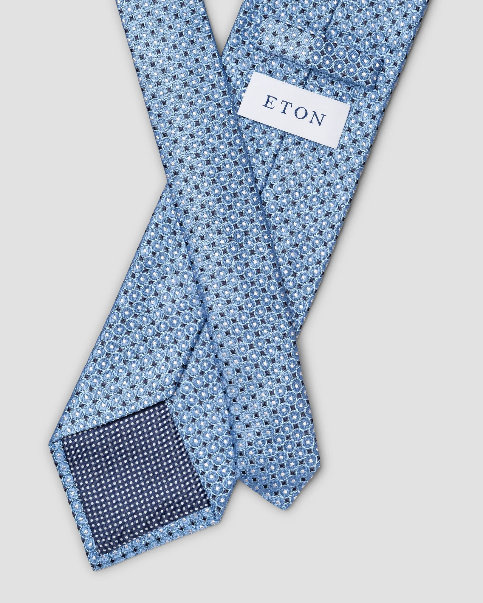 Eton - mid blue geometric pattern tie