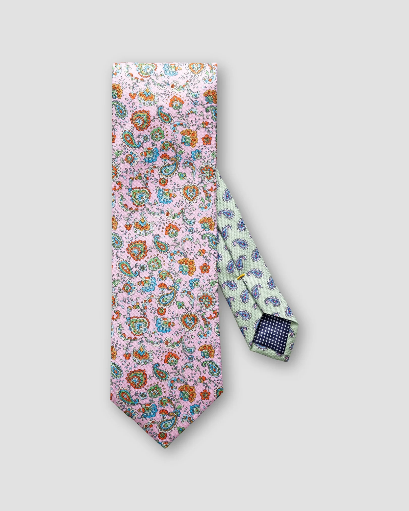 Eton - dark red floral print cotton tie