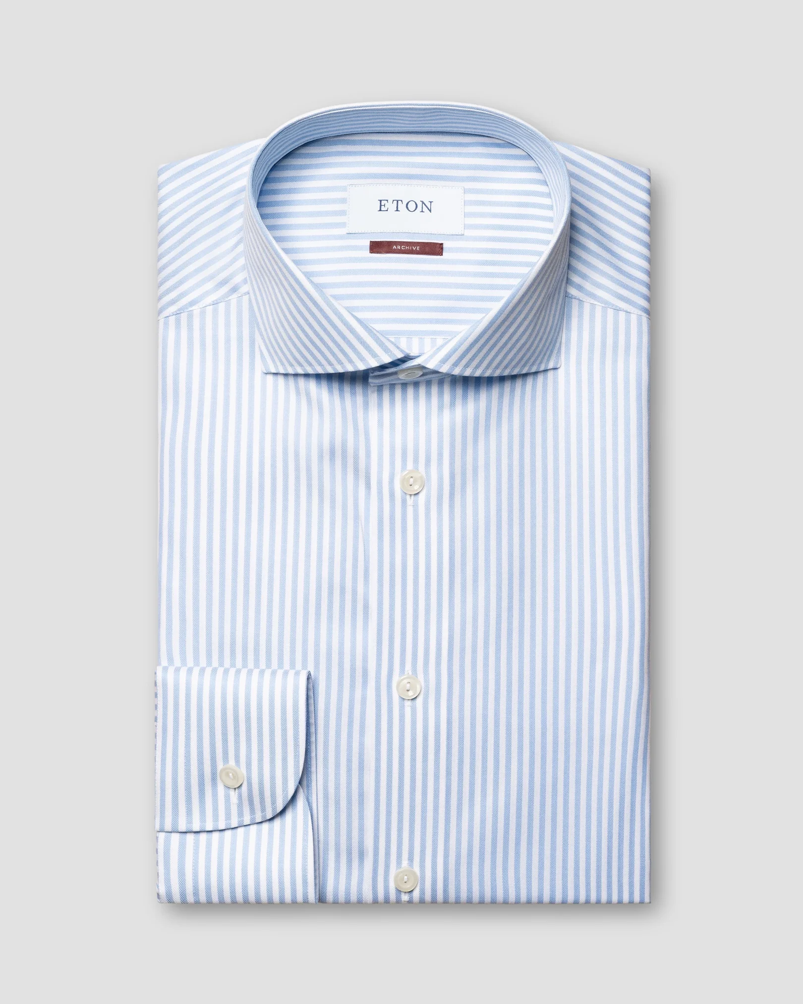 Eton - light blue signature twill archive stipe