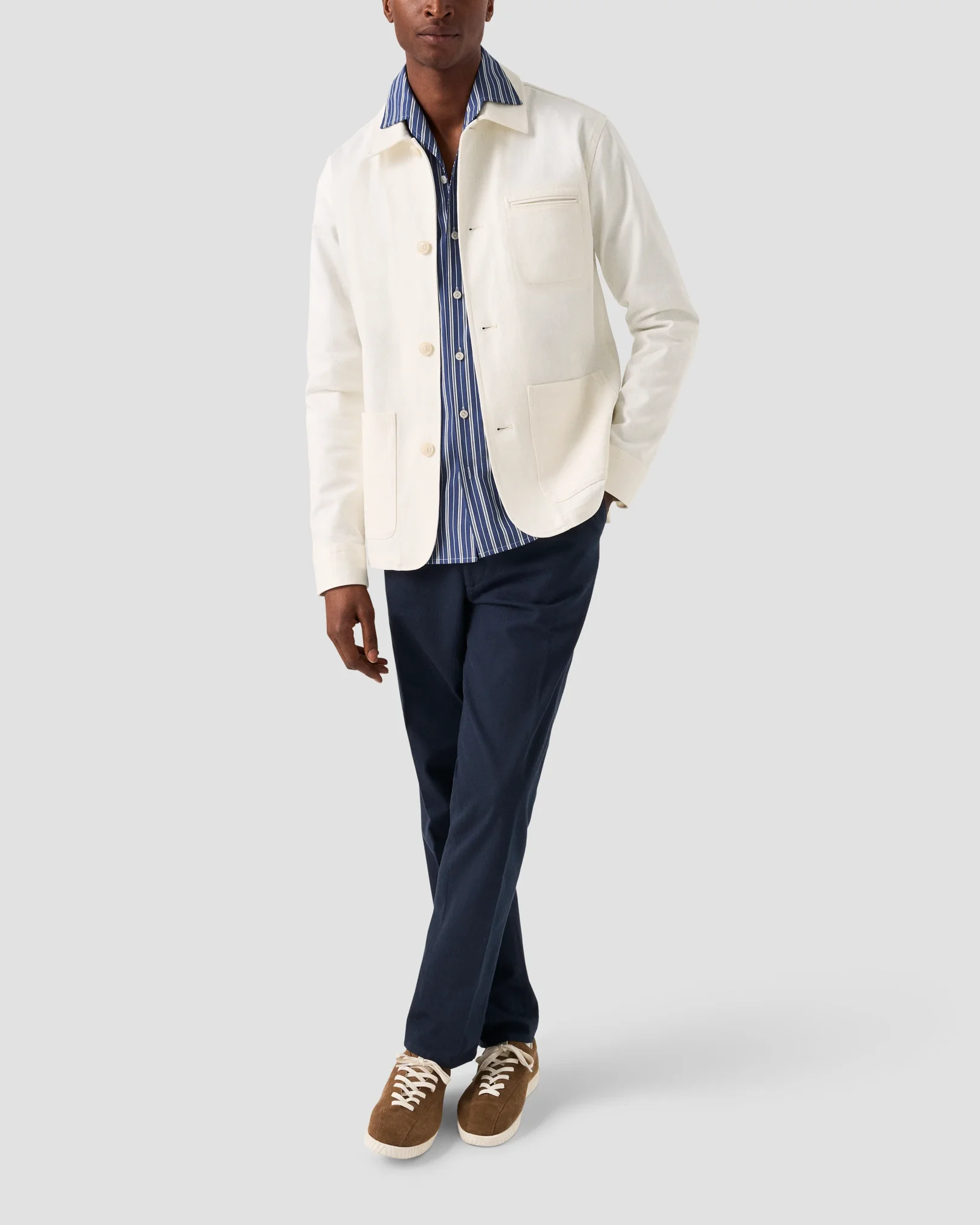 Eton - striped one piece collar shirt