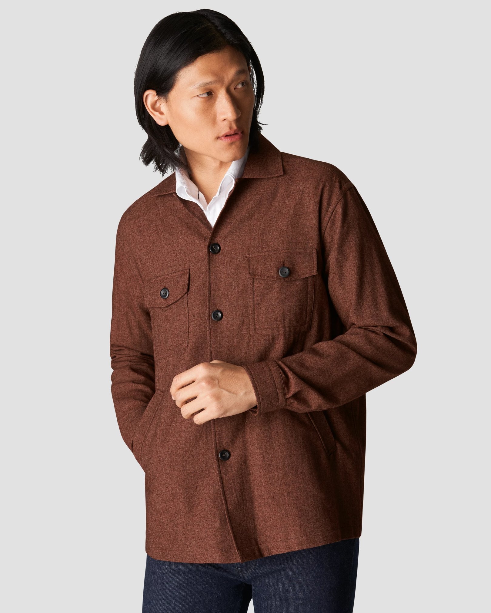 Eton - orange flannel overshirt