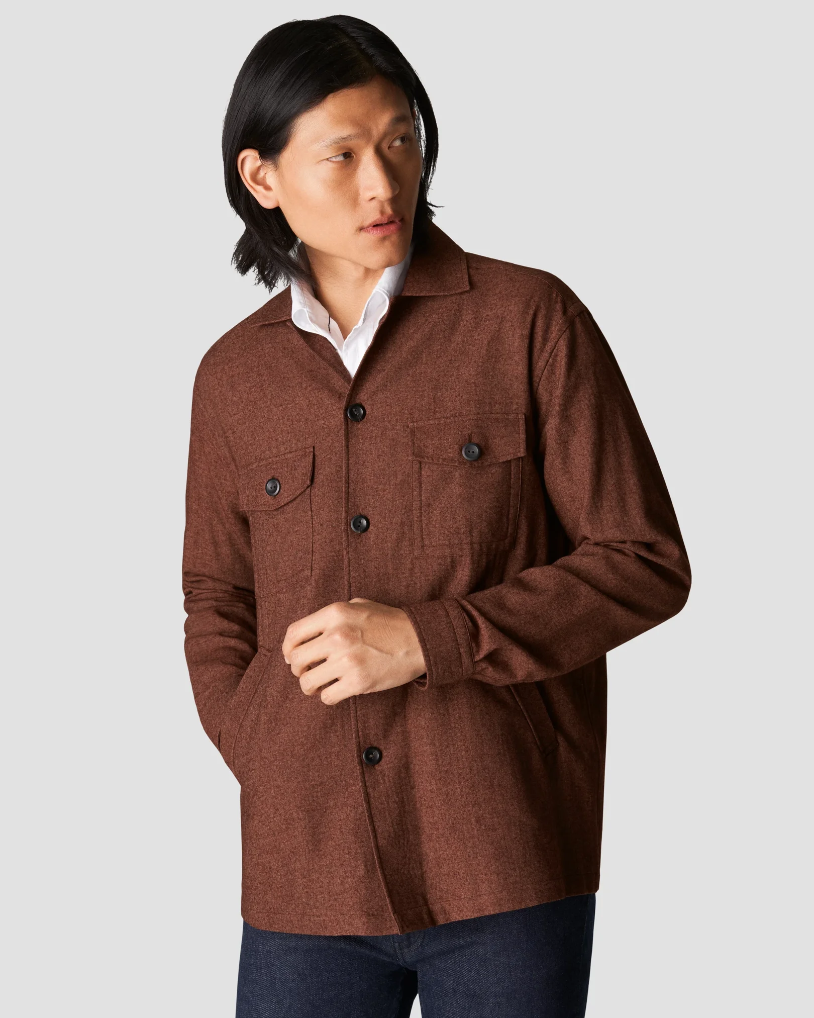 Eton - orange flannel overshirt