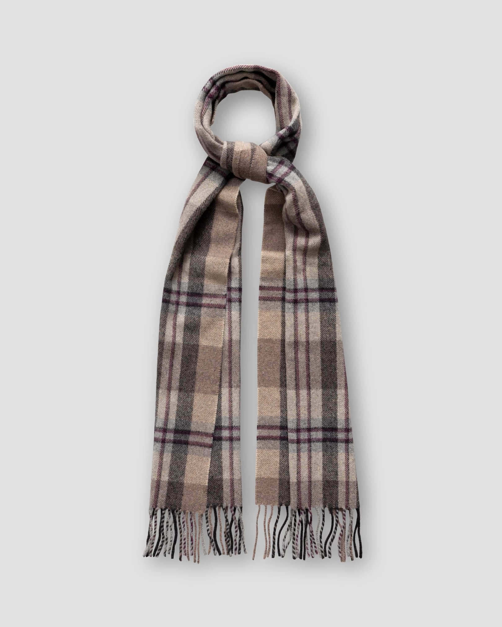 Eton - brown check wool scarf