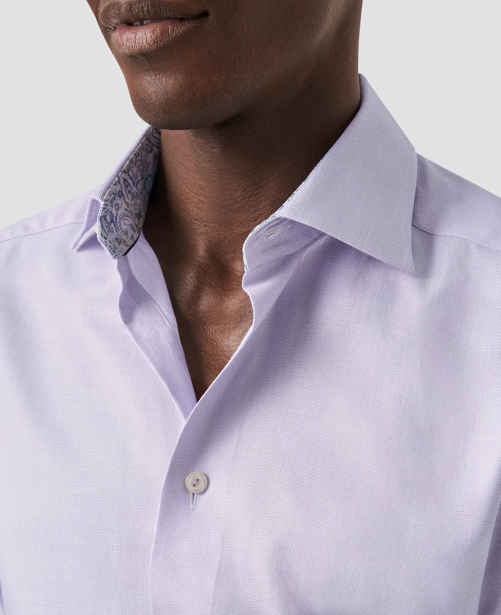 Eton - light purple cotton lyocell shirt