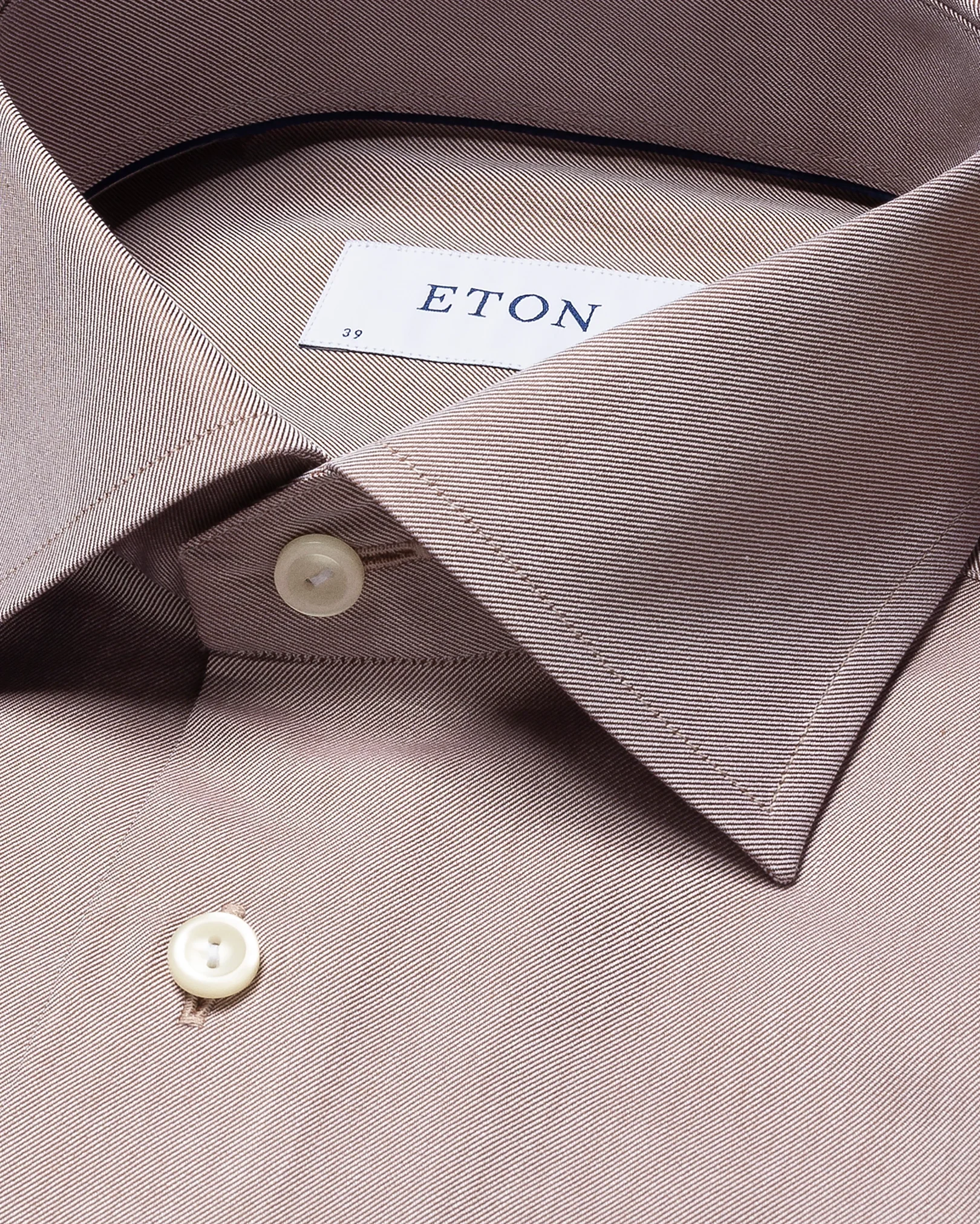 Eton - brown melange signature twill shirt