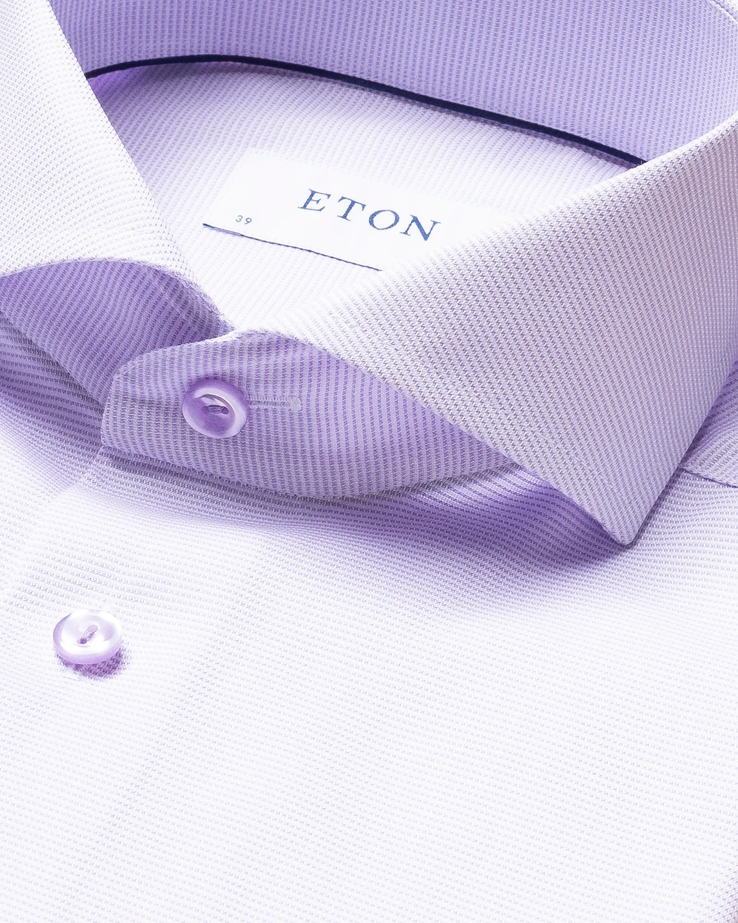 Eton - light purple twill shirt extreme cut away