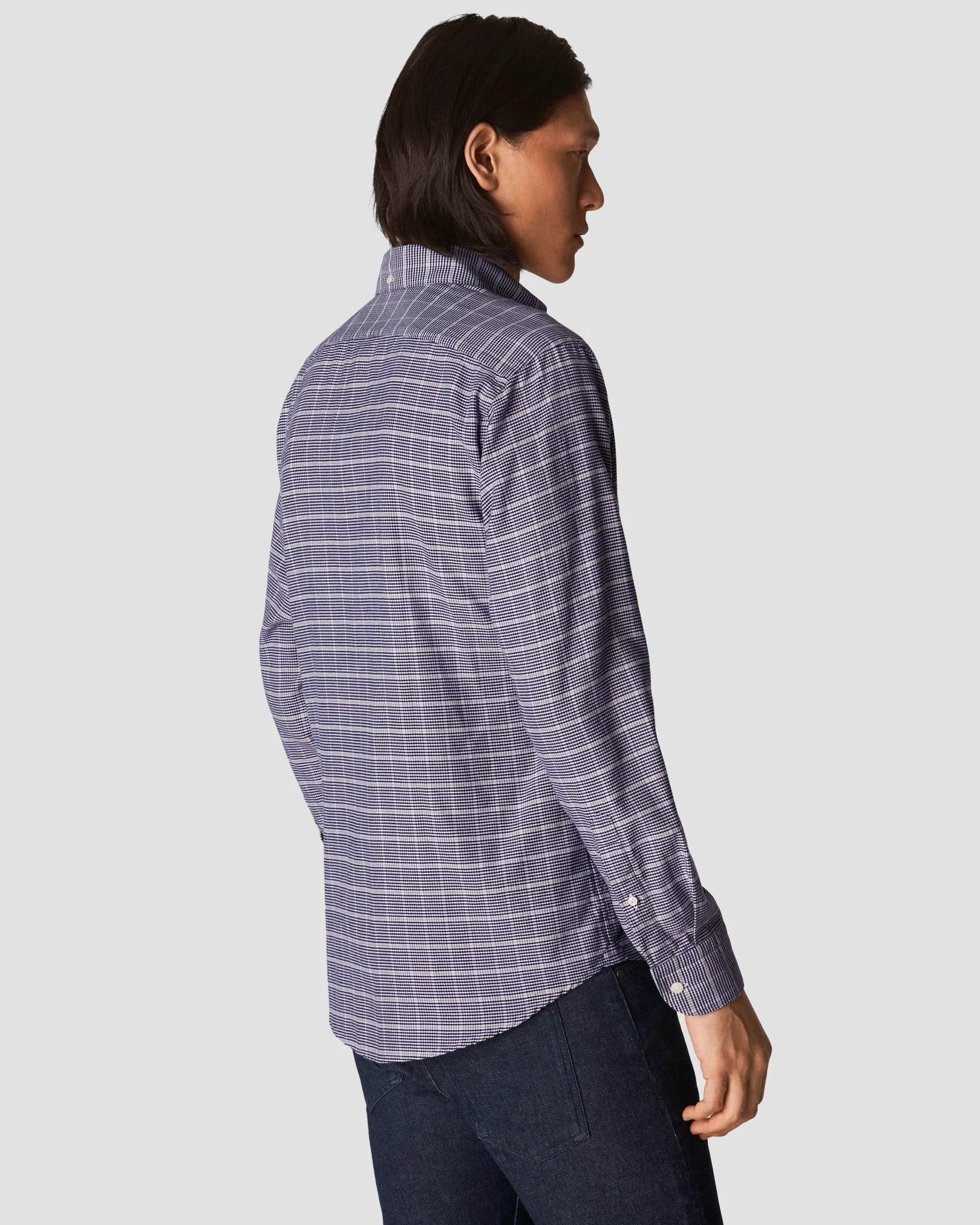 Eton - navy blue twill tencel flanne