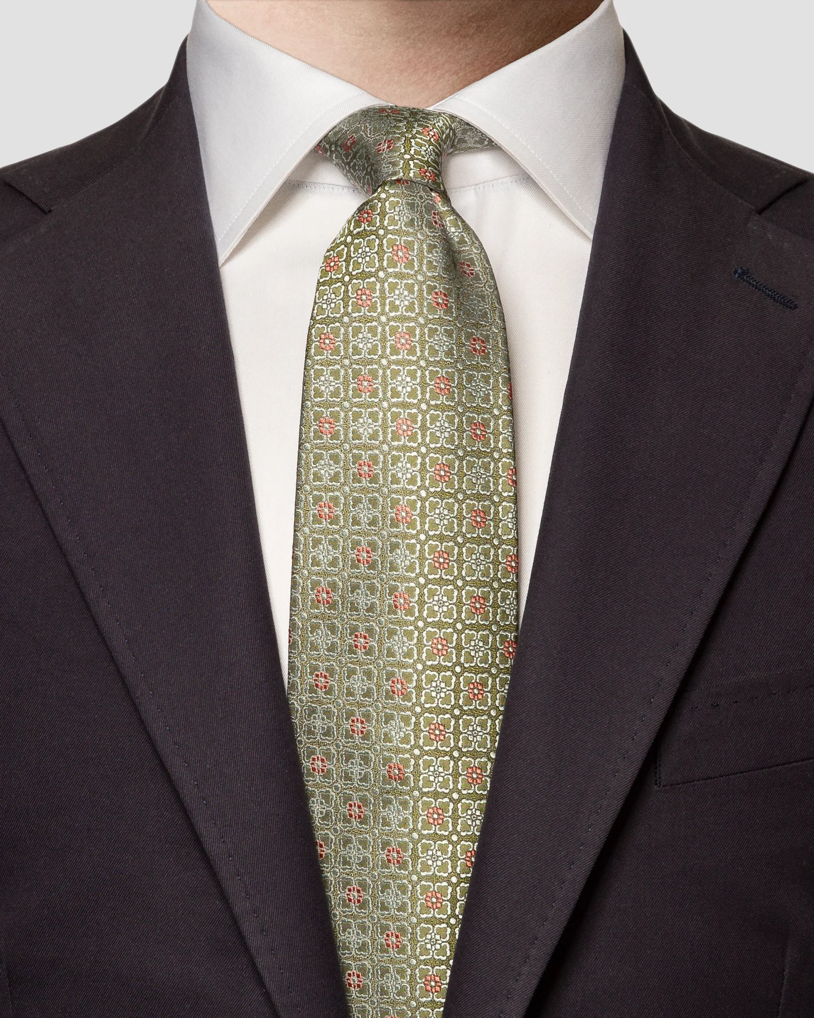 Eton - mid green micro flower print