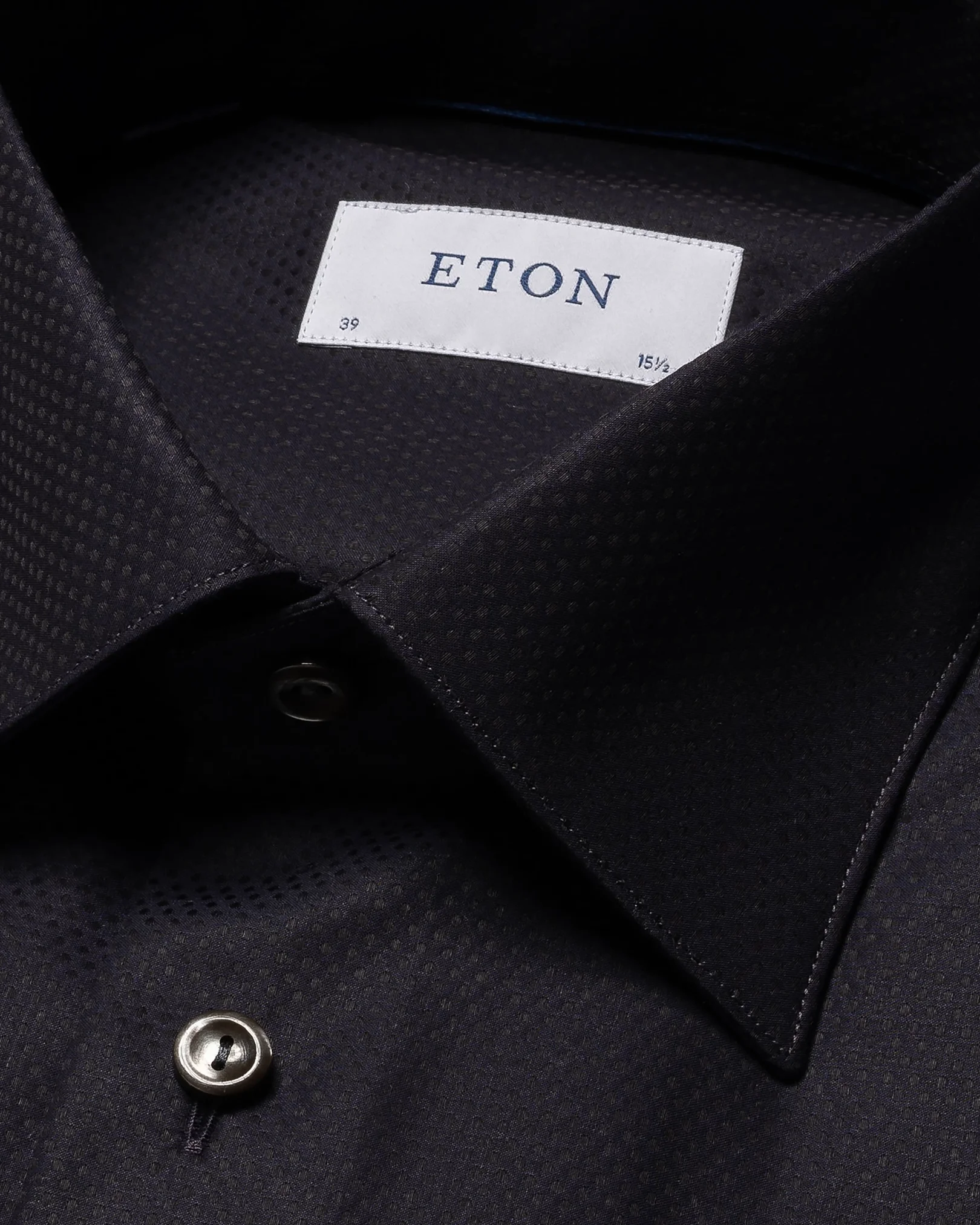 Eton - navy blue piquet moderate cut away