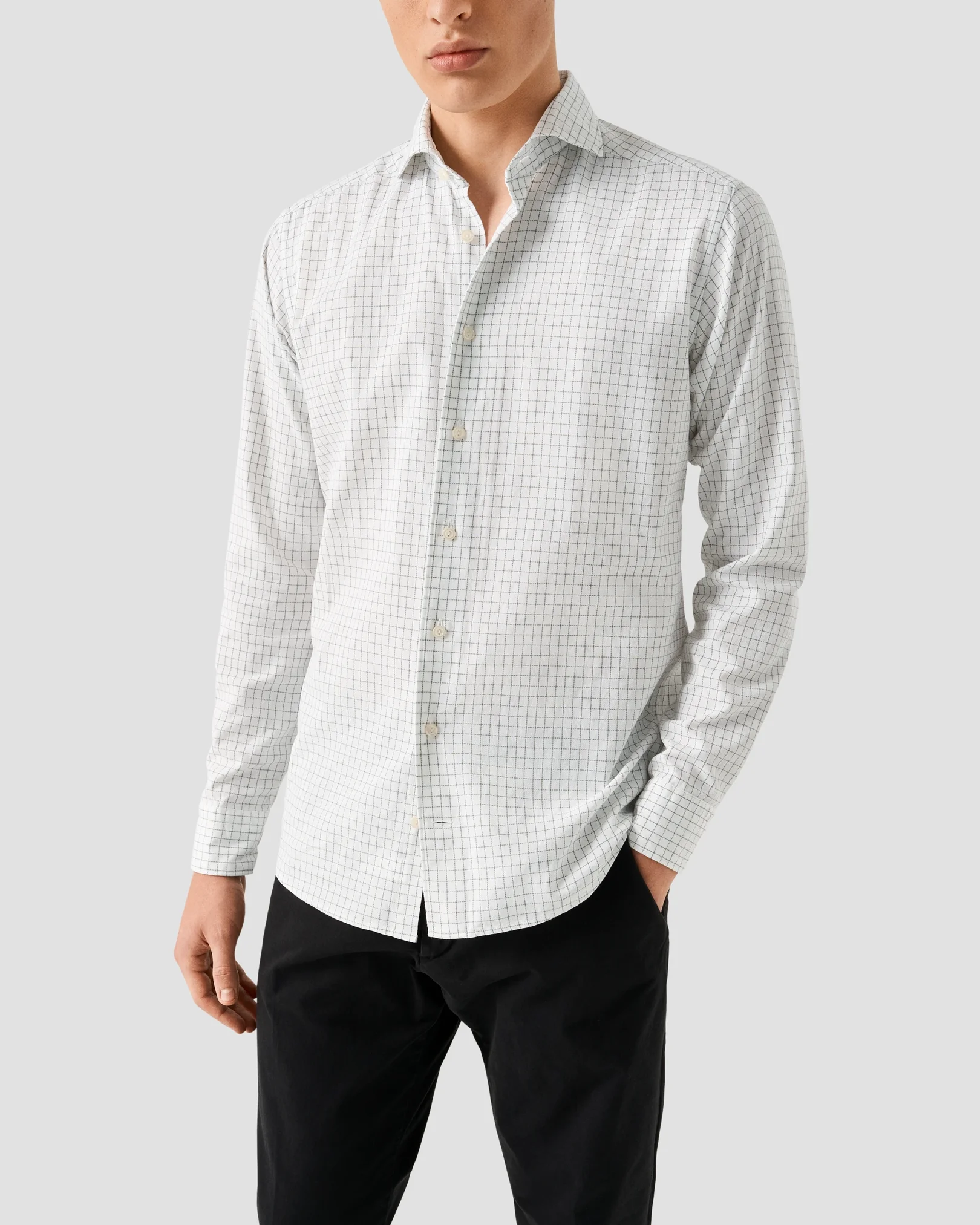 Eton - check royal oxford shirt
