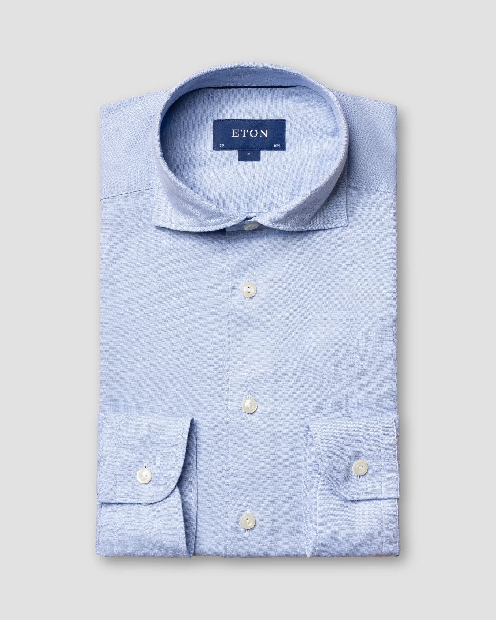 Eton - light blue cotton silk shirt soft