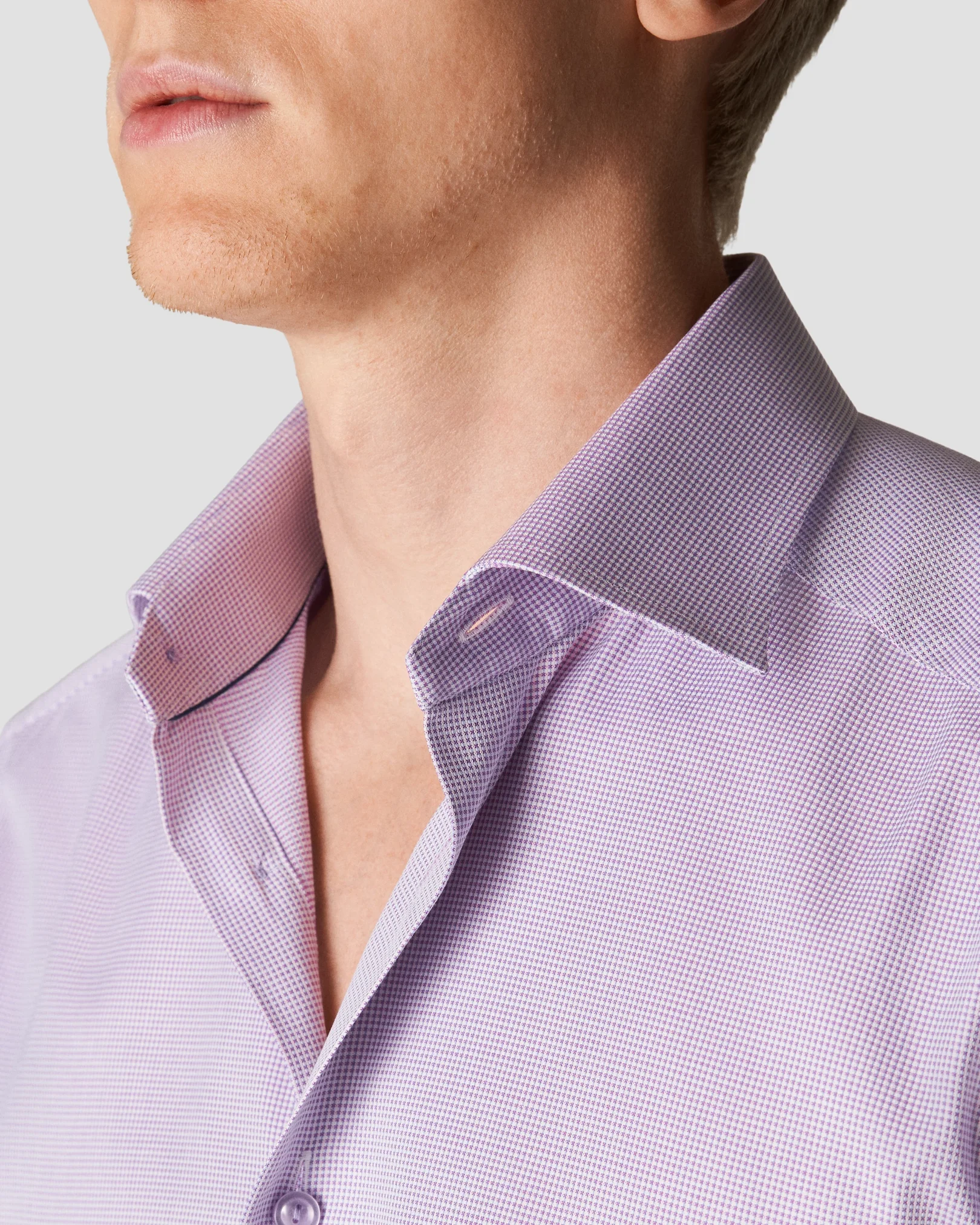 Eton - mid purple signature twill cutaway