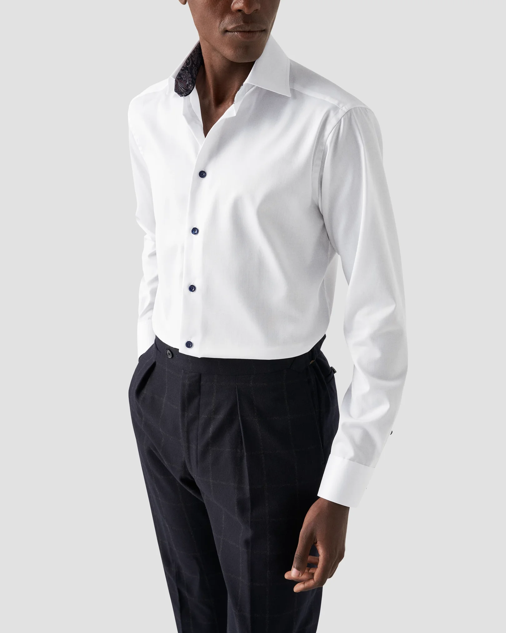 Eton - white signature twill contrast shirt