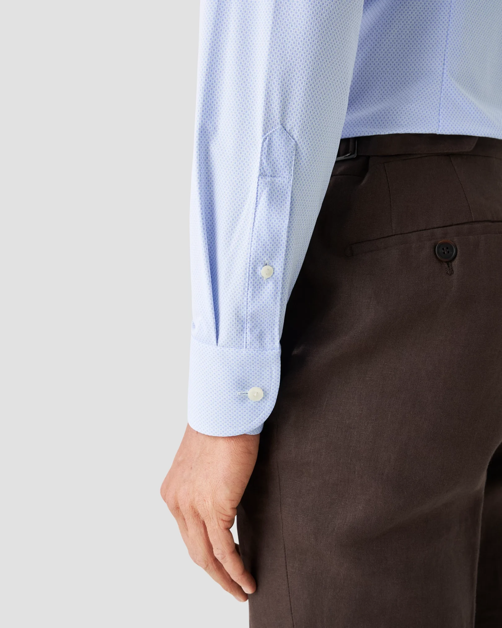 Eton - light blue 4 way stretch wide spread