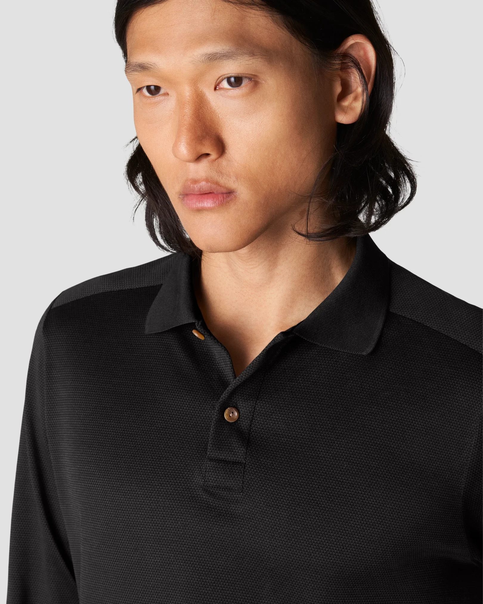 Eton - black knit jaquard knitted
