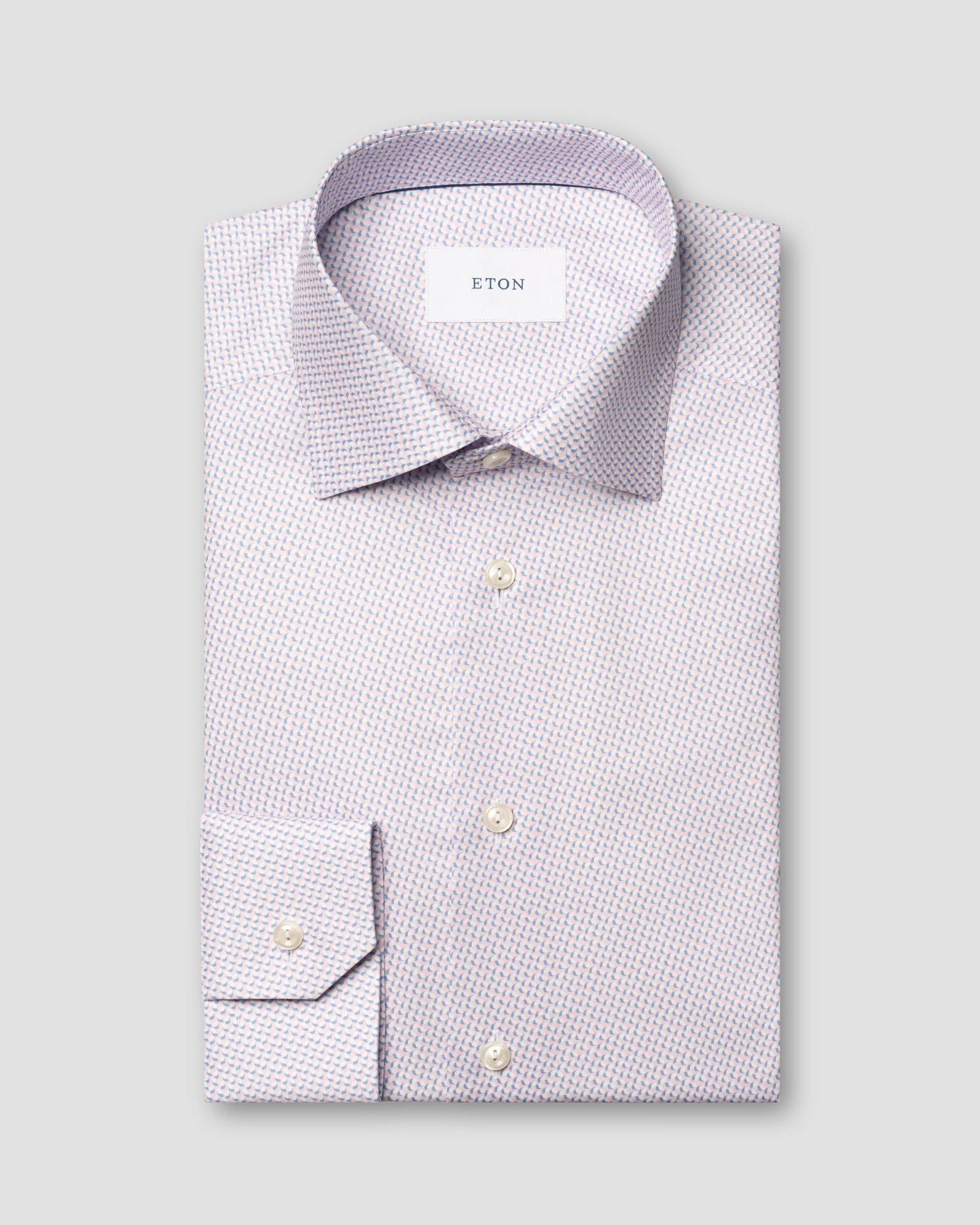 Eton - pink micro geometric signature twill shirt