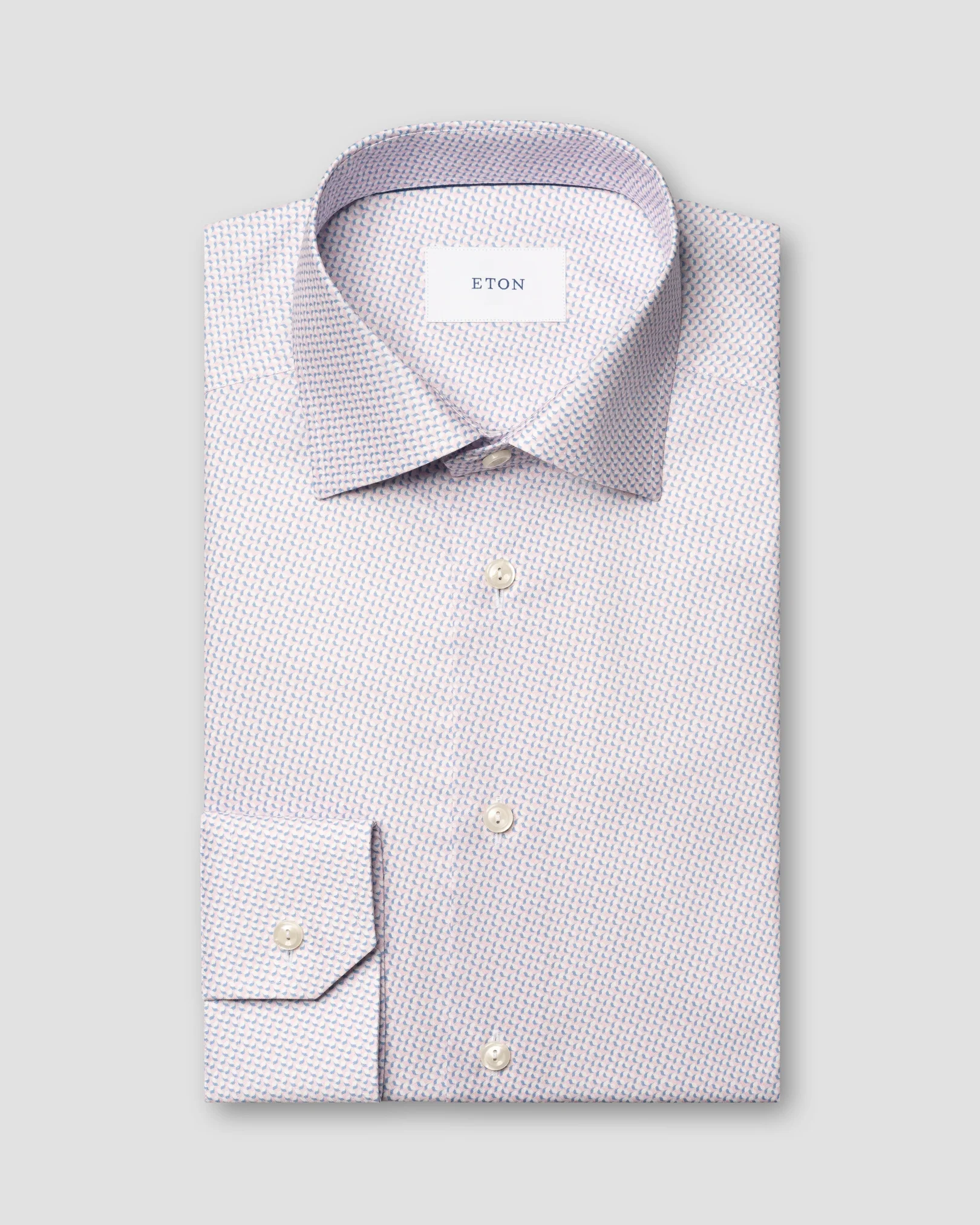 Eton - pink micro geometric signature twill shirt