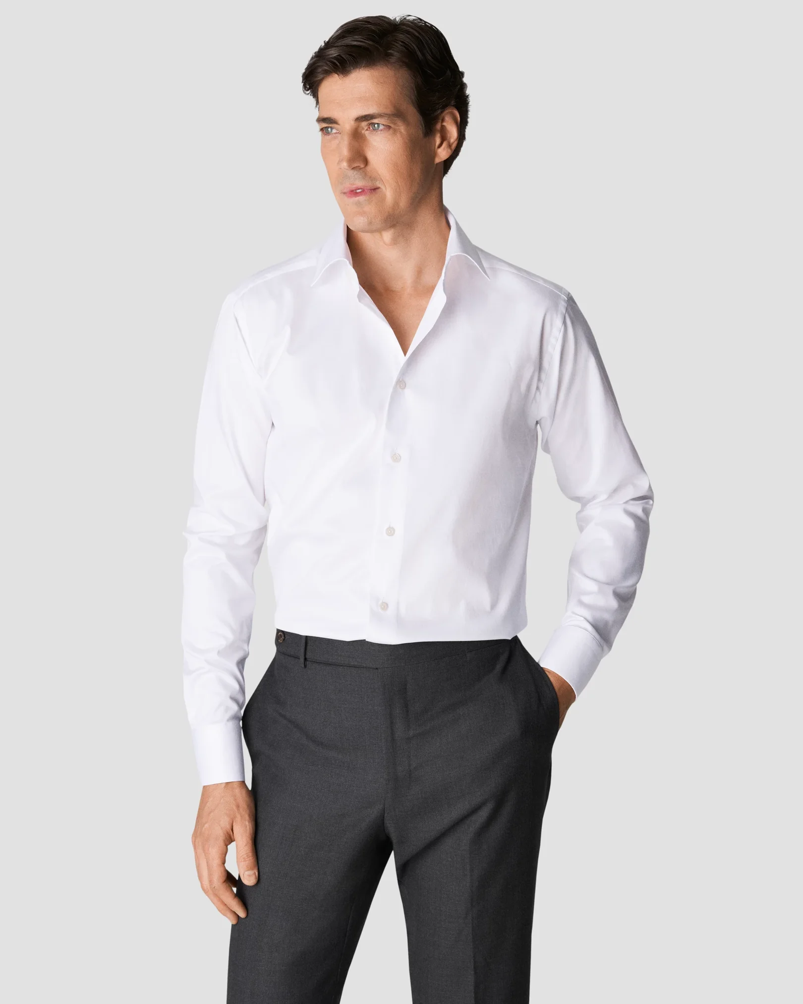 Eton - white twill stretch shirt