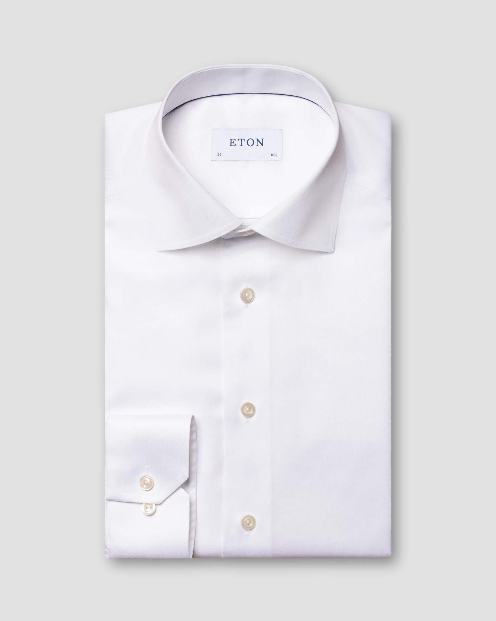 Eton - white embroidered signature twill