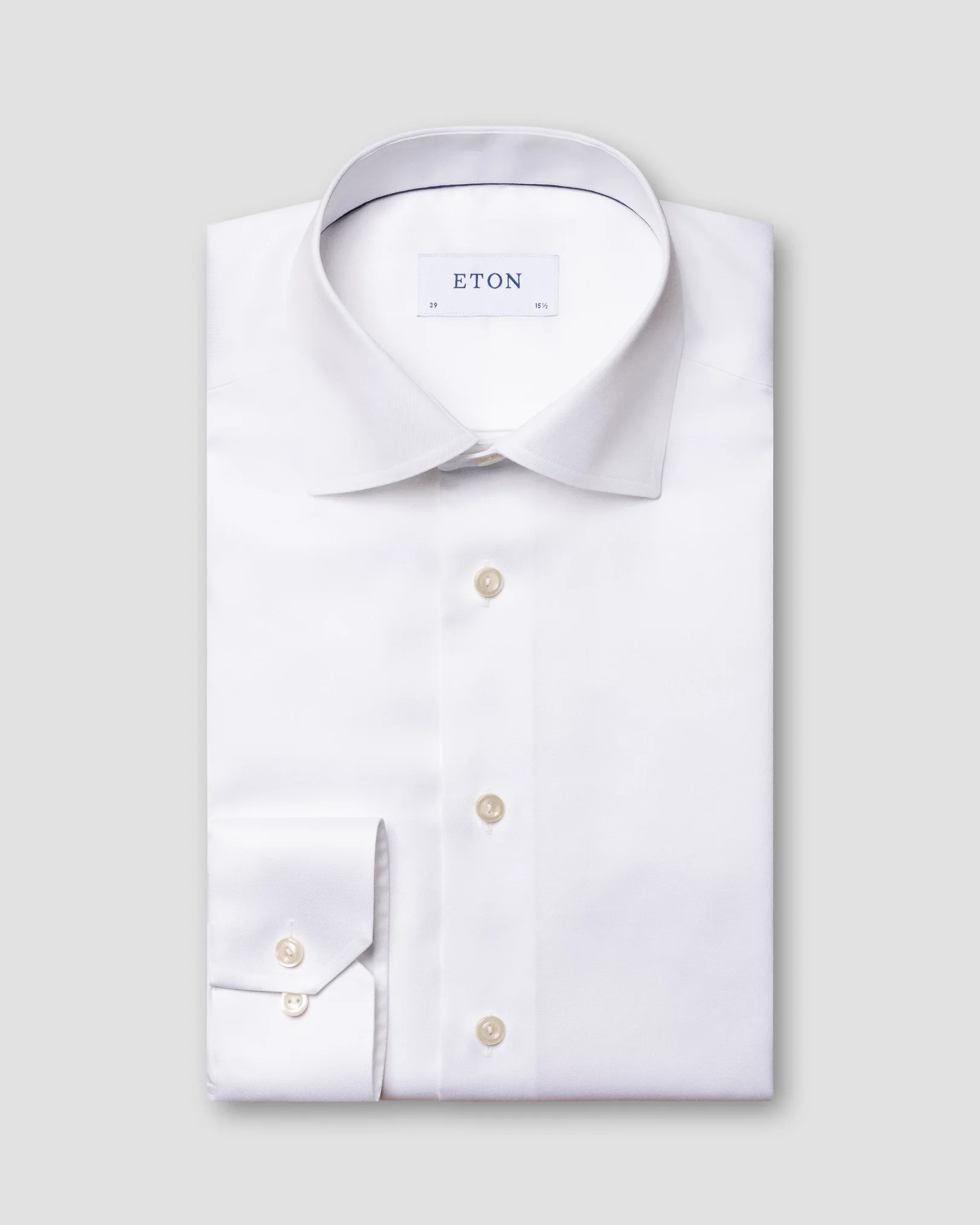 Eton - white embroidered signature twill