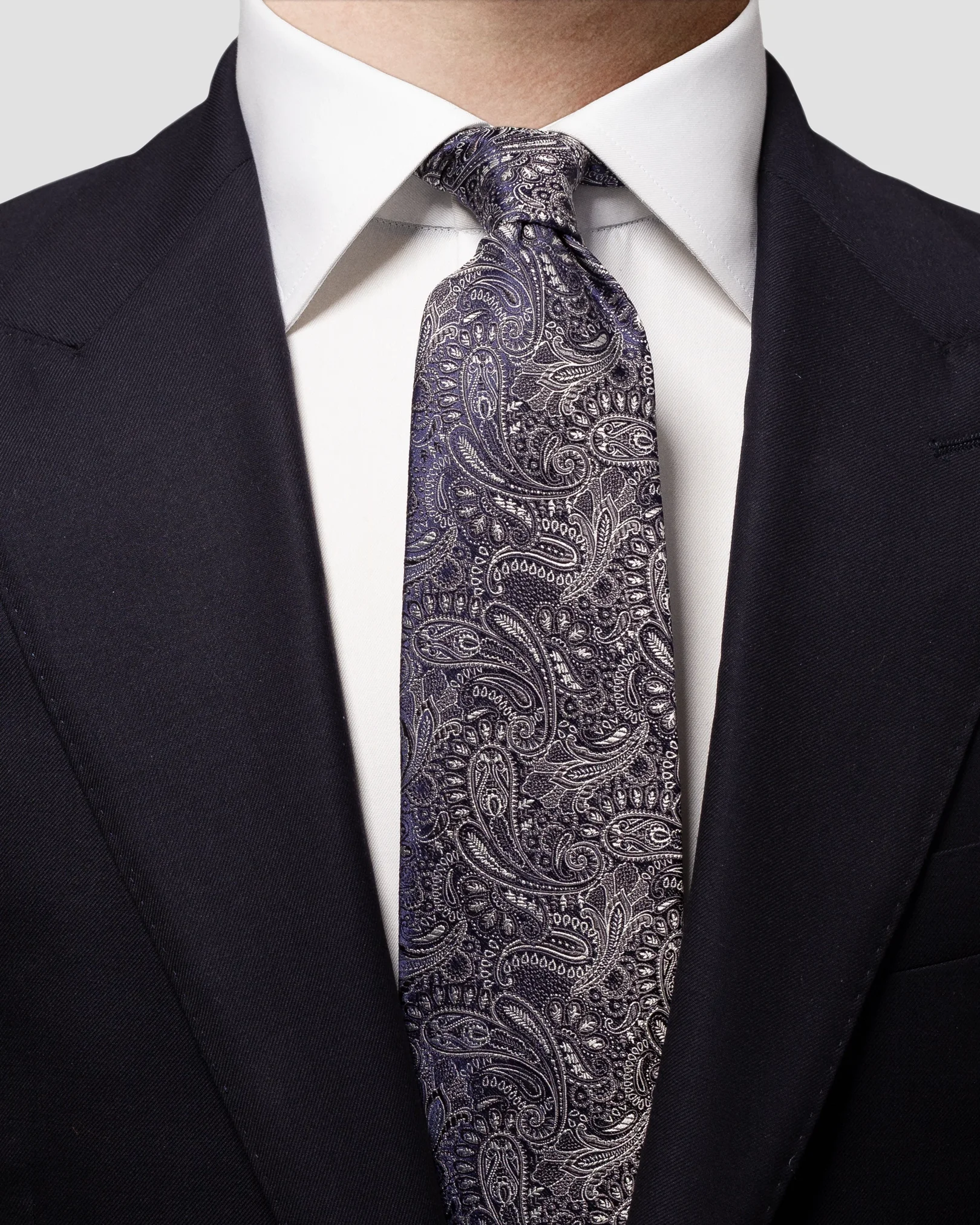 Eton - black paisley tie