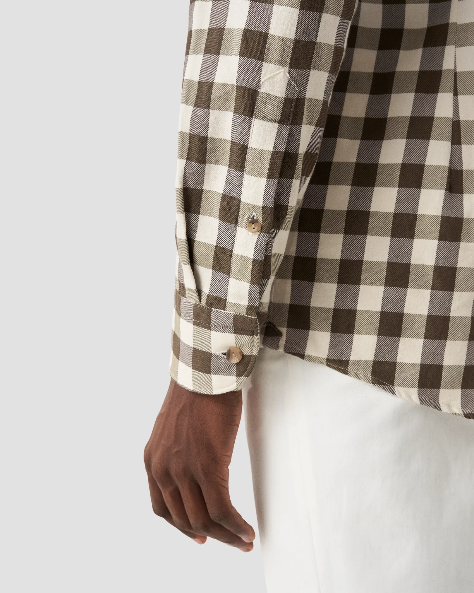 Eton - dark green twill wide spread