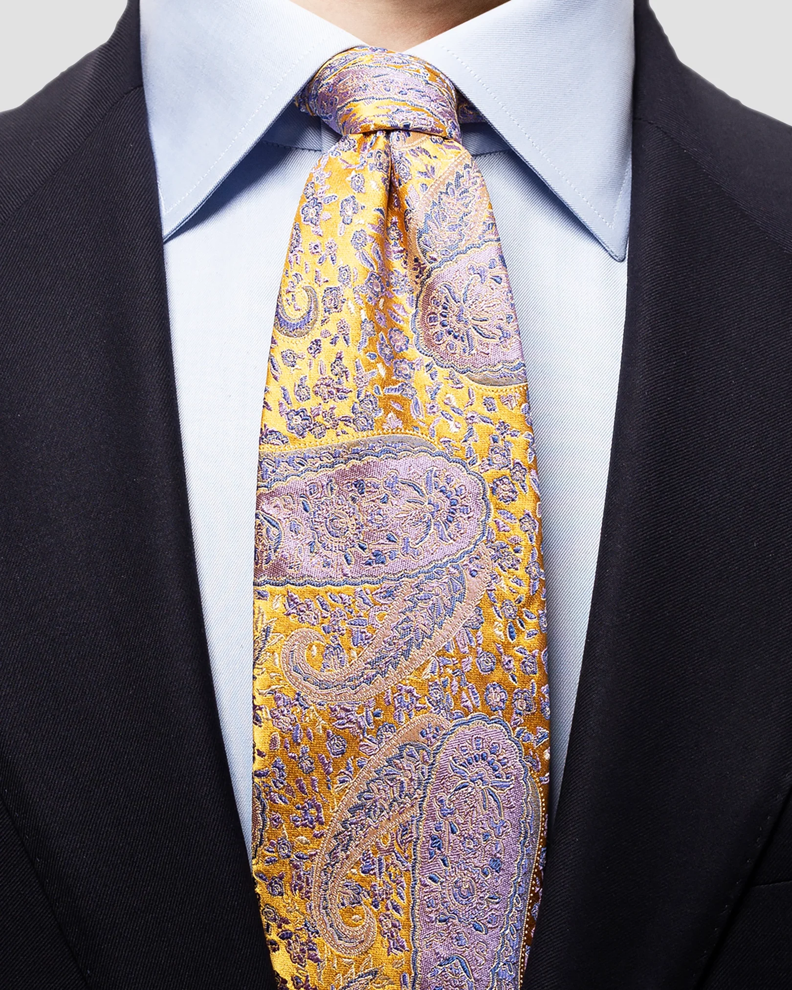 Eton - pink yellow paisley tie