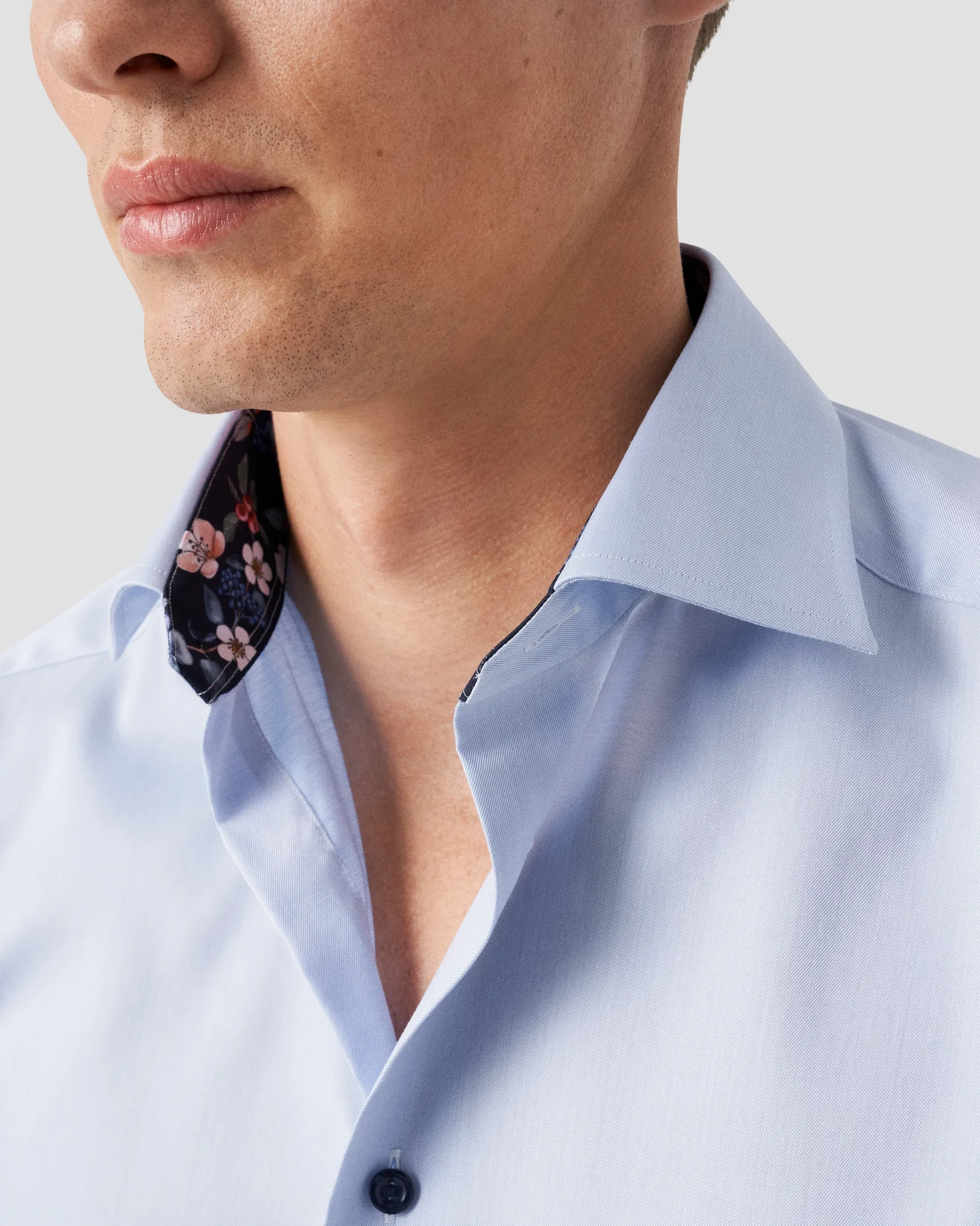 Eton - light blue single cuff shirt