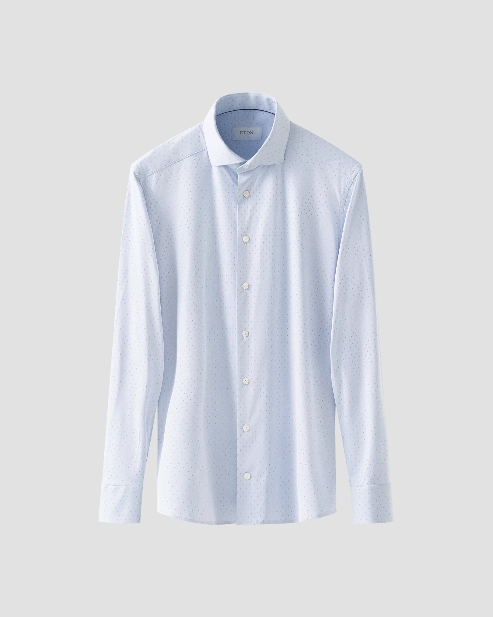 Eton - light blue pin dot four way strech shirt