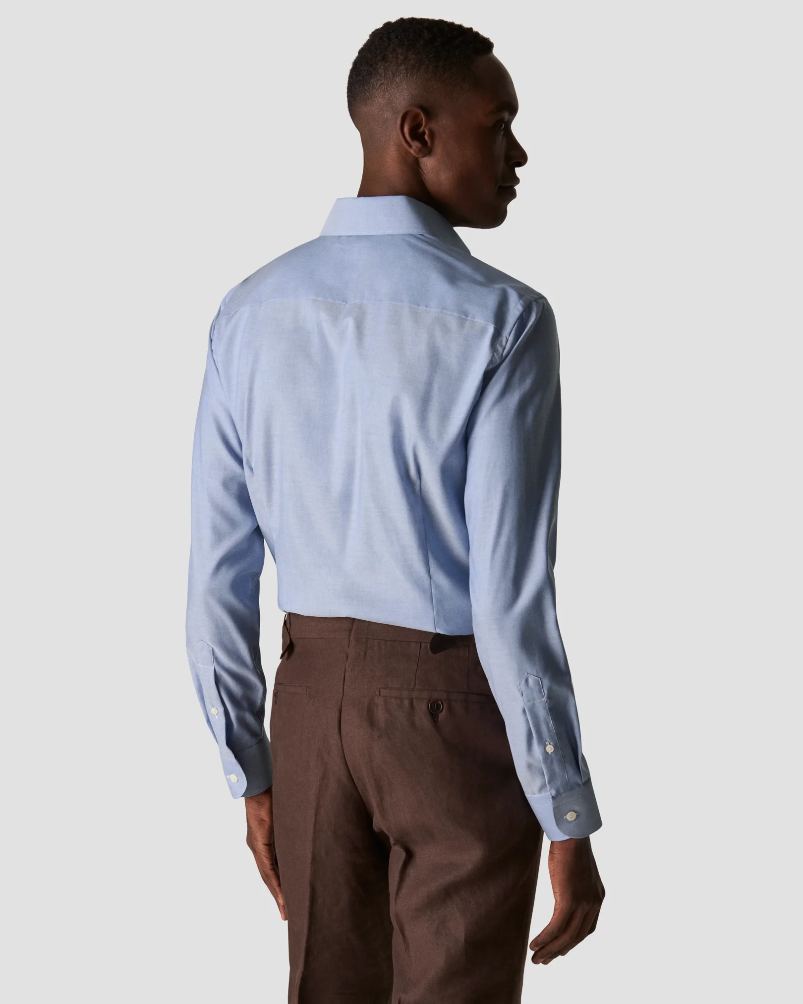 Eton - dark blue wrinkle free oxford